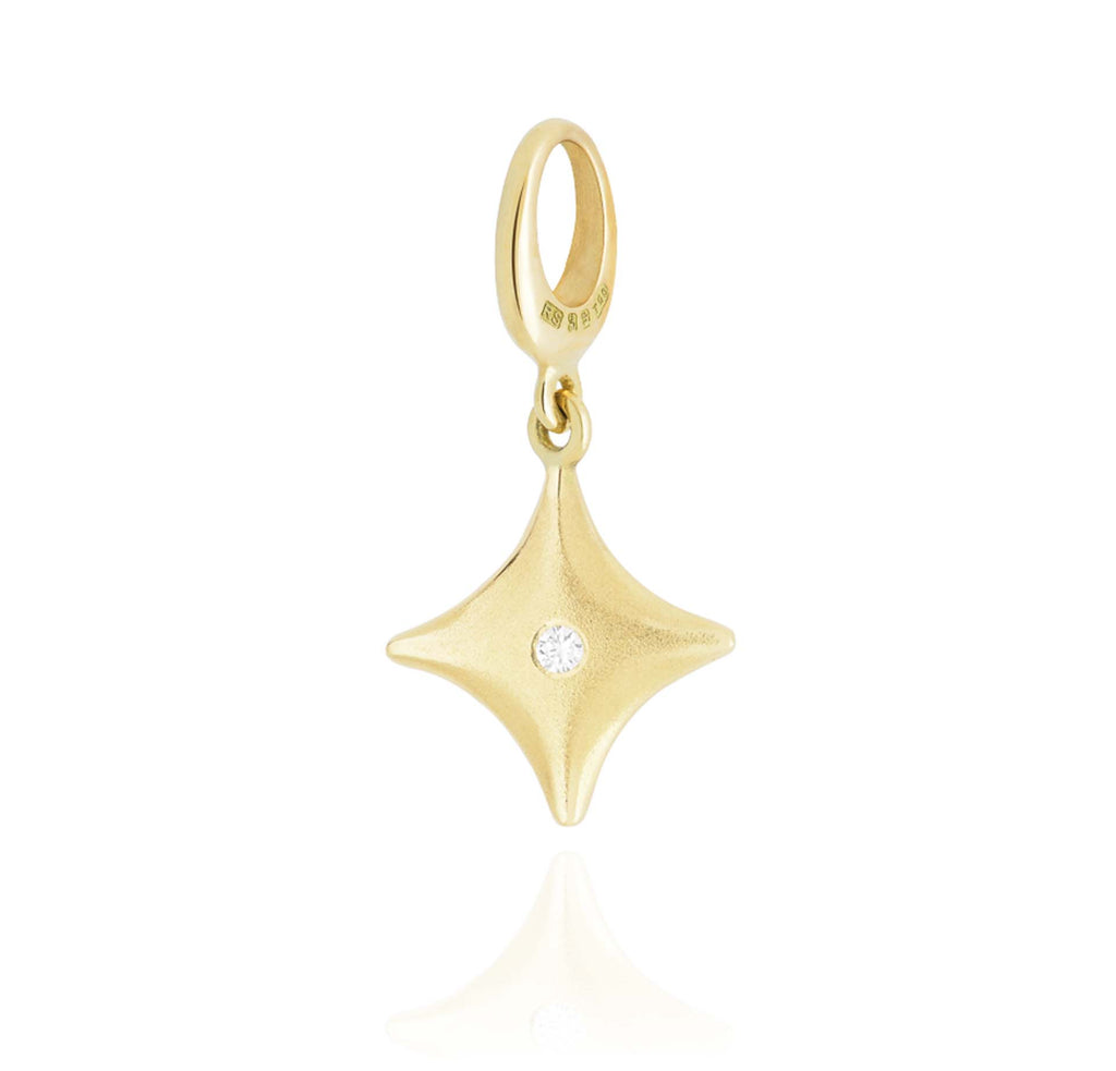 18ct gold and diamond midi Rian charm, handmade in Dublin by Rachel Swan Goldsmith