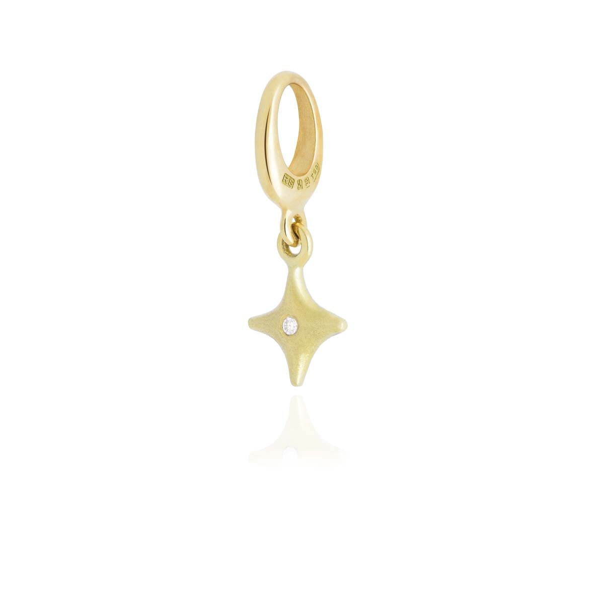 18ct gold and diamond mini Rian charm, handmade in Dublin by Rachel Swan Goldsmith