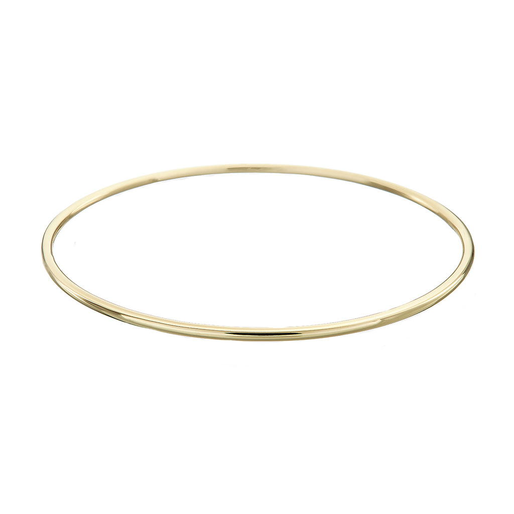 CLASSIC SOLID HANDMADE GOLD BANGLE - 2mm image 0