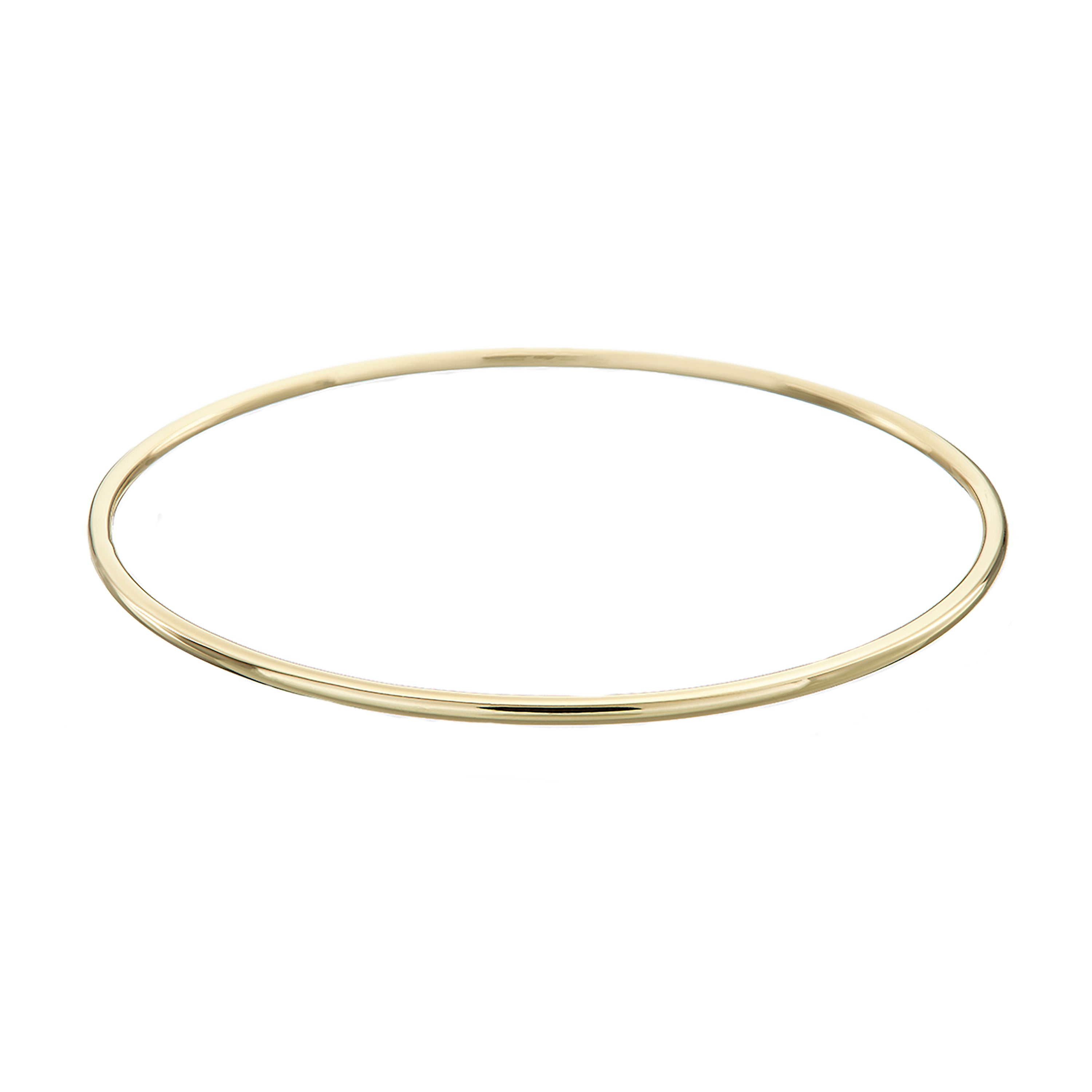 CLASSIC SOLID HANDMADE GOLD BANGLE - 2mm image 0
