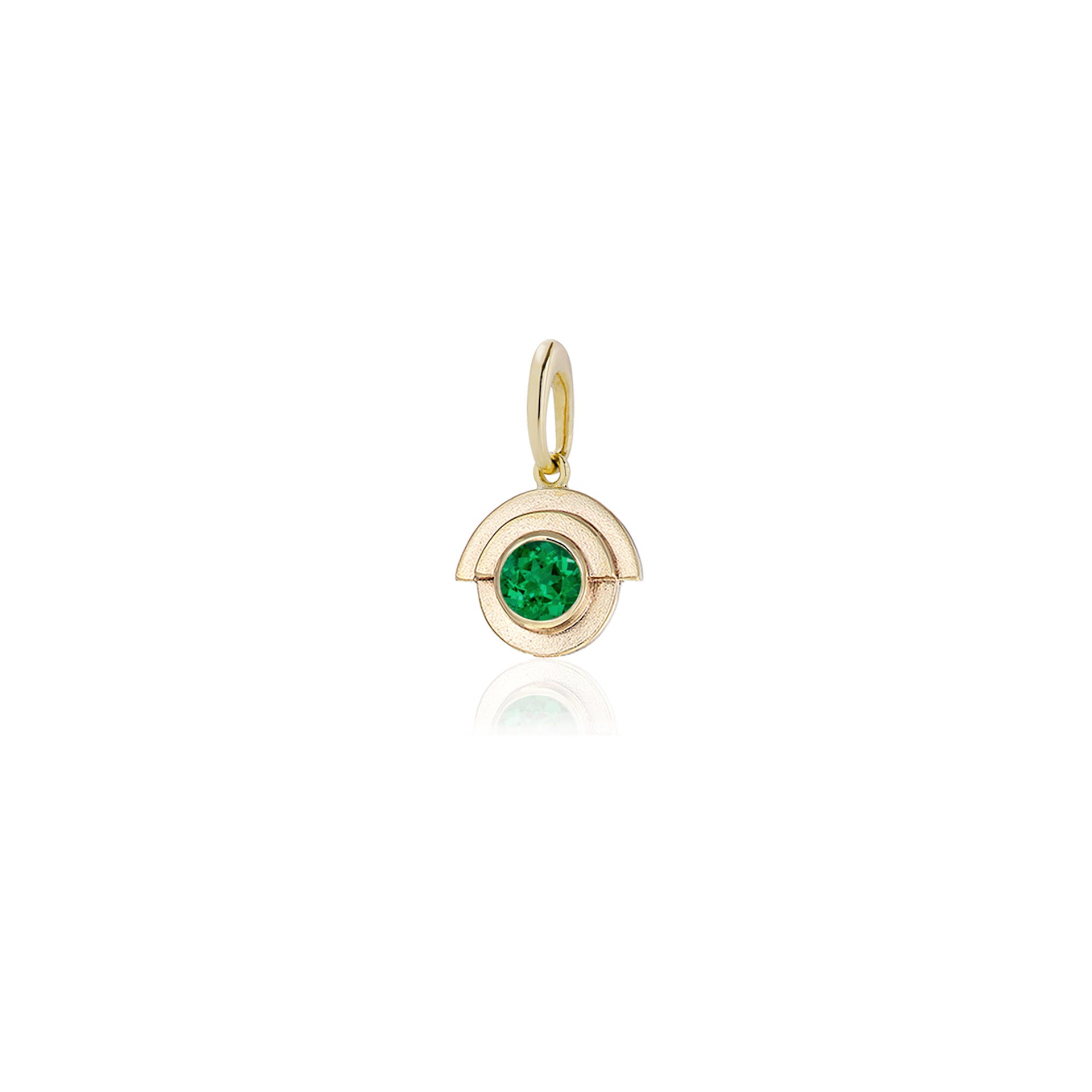 EMERALD CHARM - GOLD AND EMERALD DECO CHARM image 0