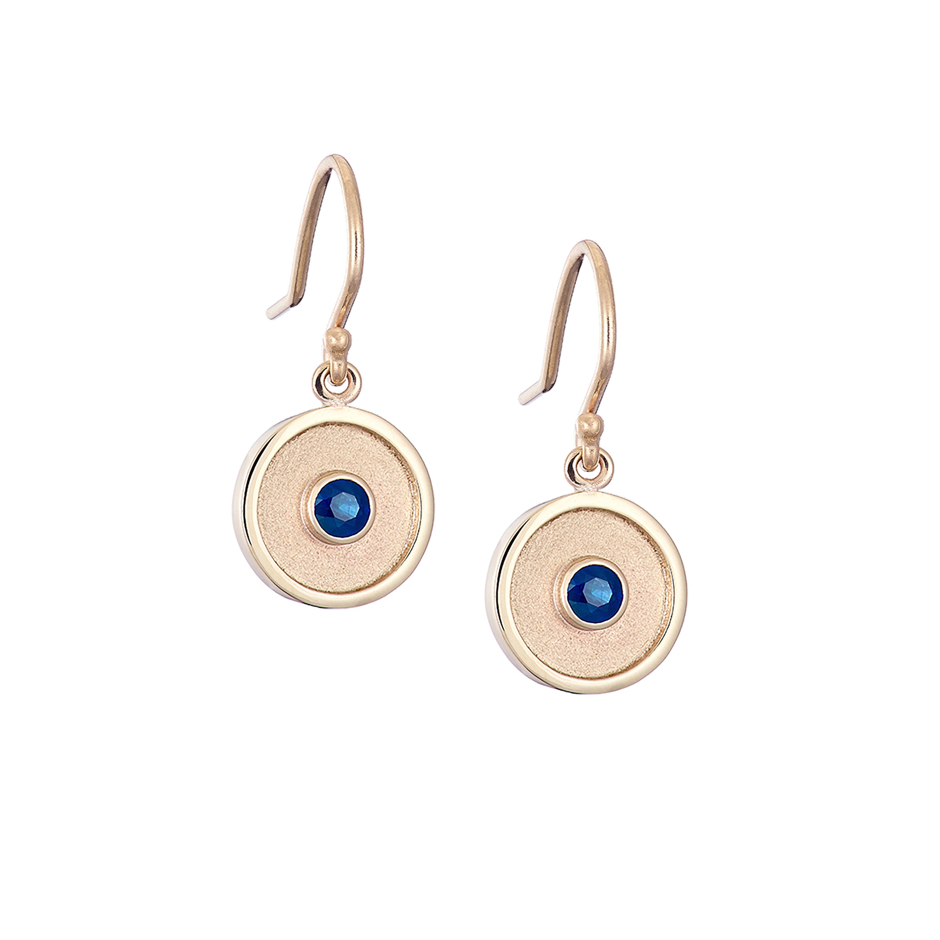 BLUE SAPPHIRE AMULET DROP EARRINGS image 0
