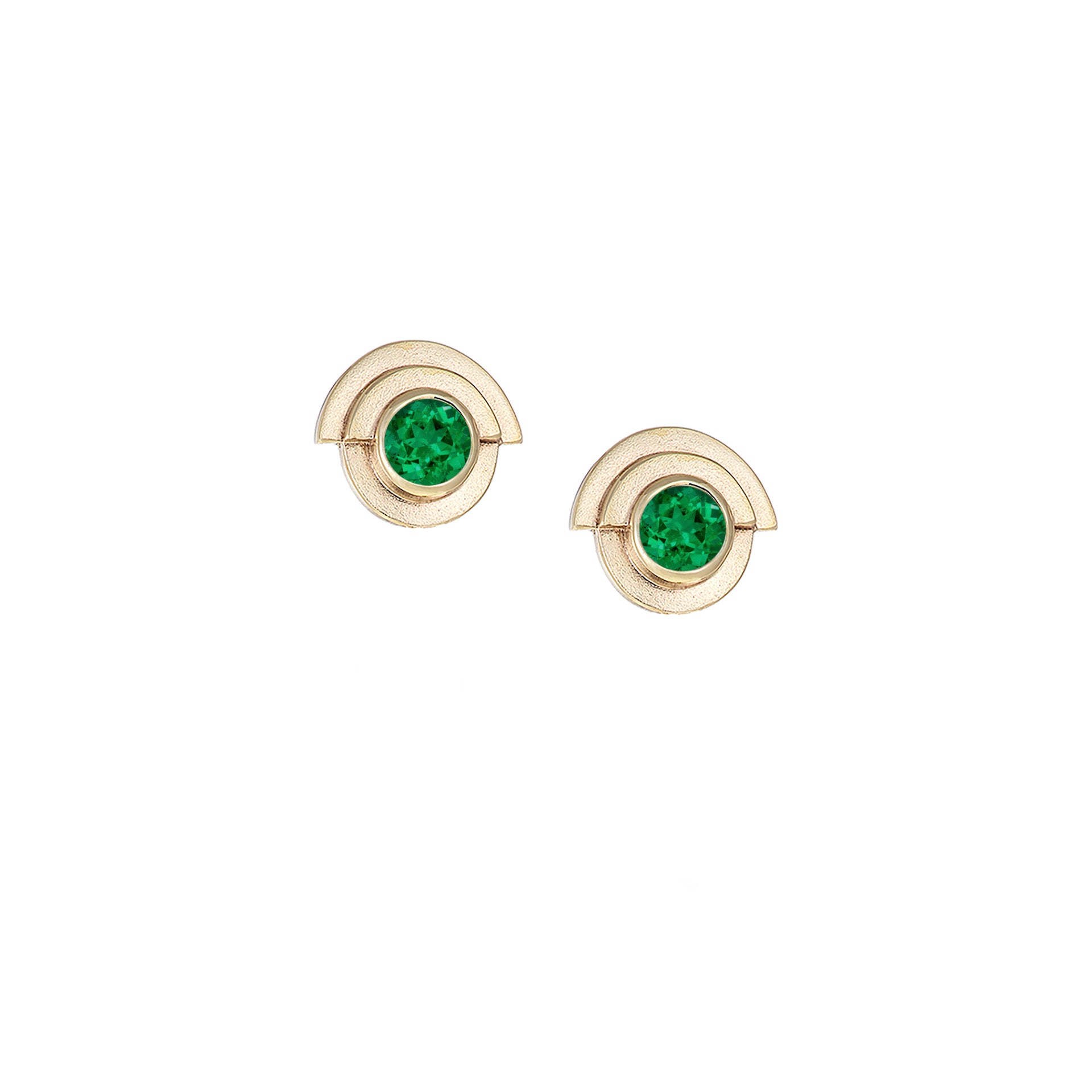 Emerald Deco Stud Earrings image 0