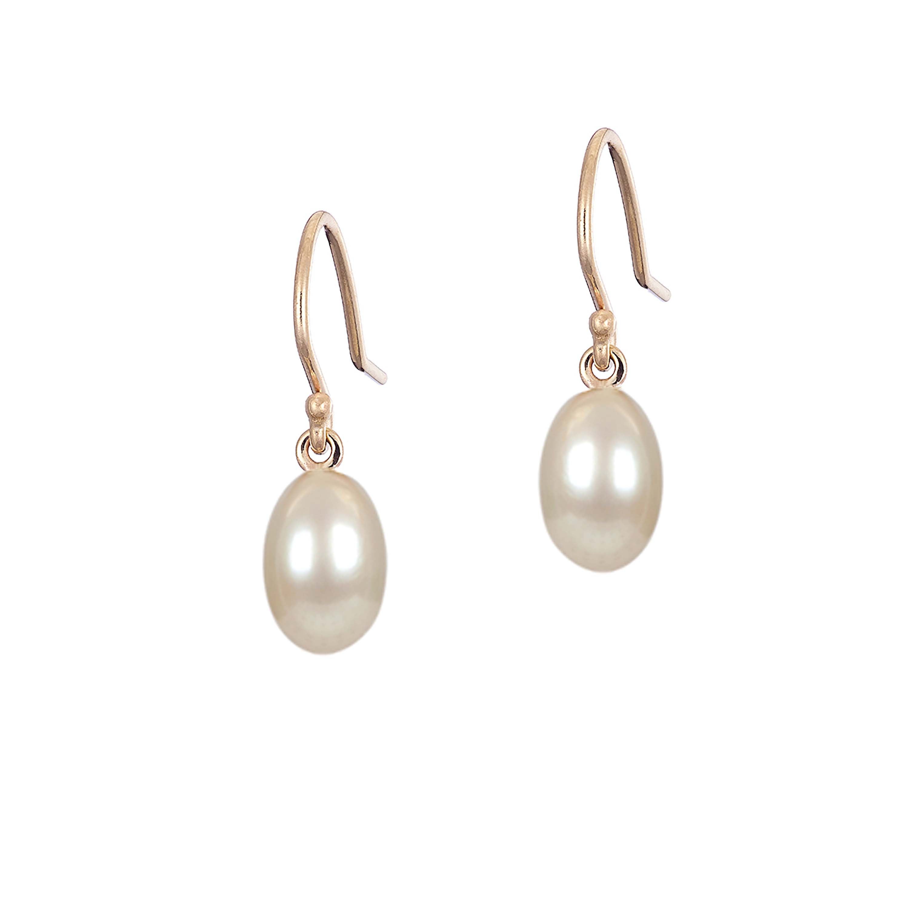 MINI OVAL PEARL DROP EARRINGS image 0