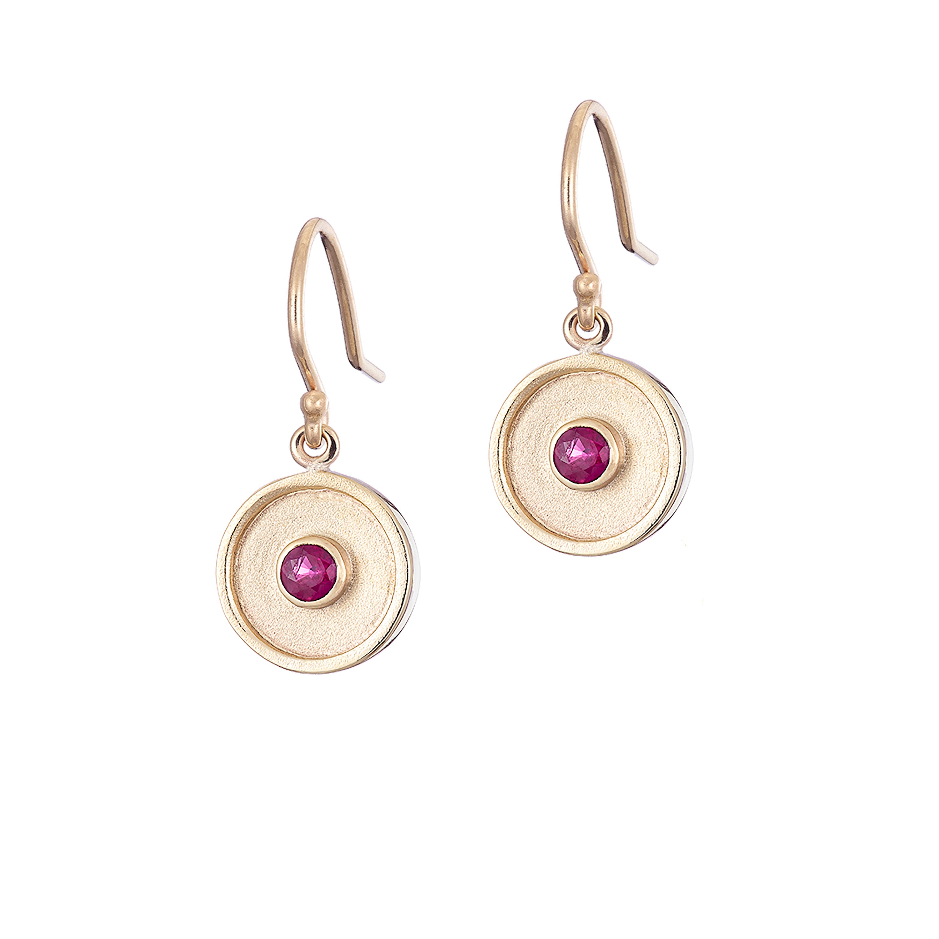 RUBY EARRINGS - RUBY AMULET DROP EARRINGS image 0