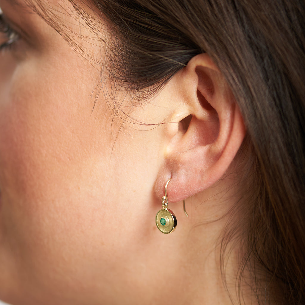 EMERALD DROP AMULET EARRINGS image 2