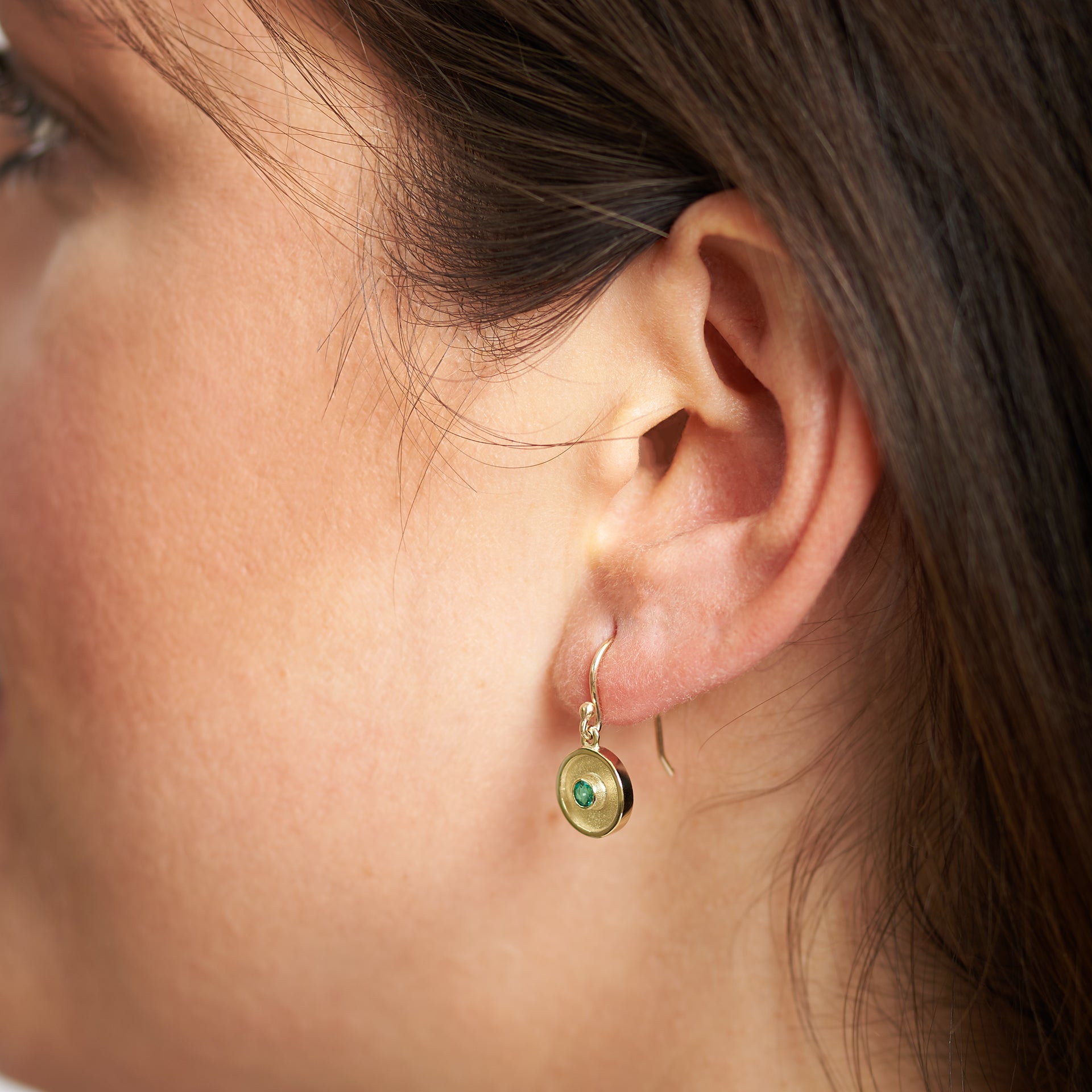 EMERALD DROP AMULET EARRINGS image 2