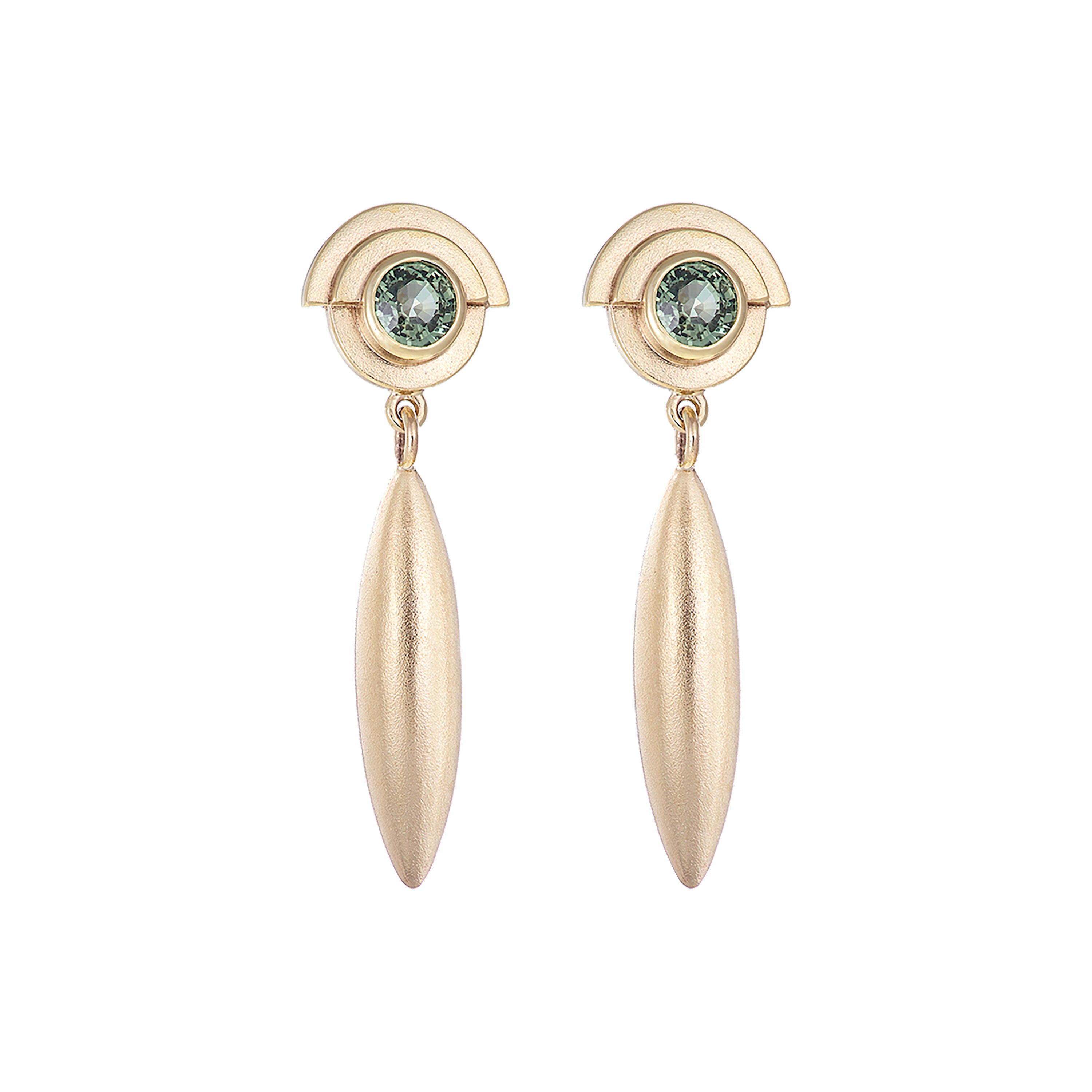 GREEN SAPPHIRE DECO DROP EARRINGS image 0