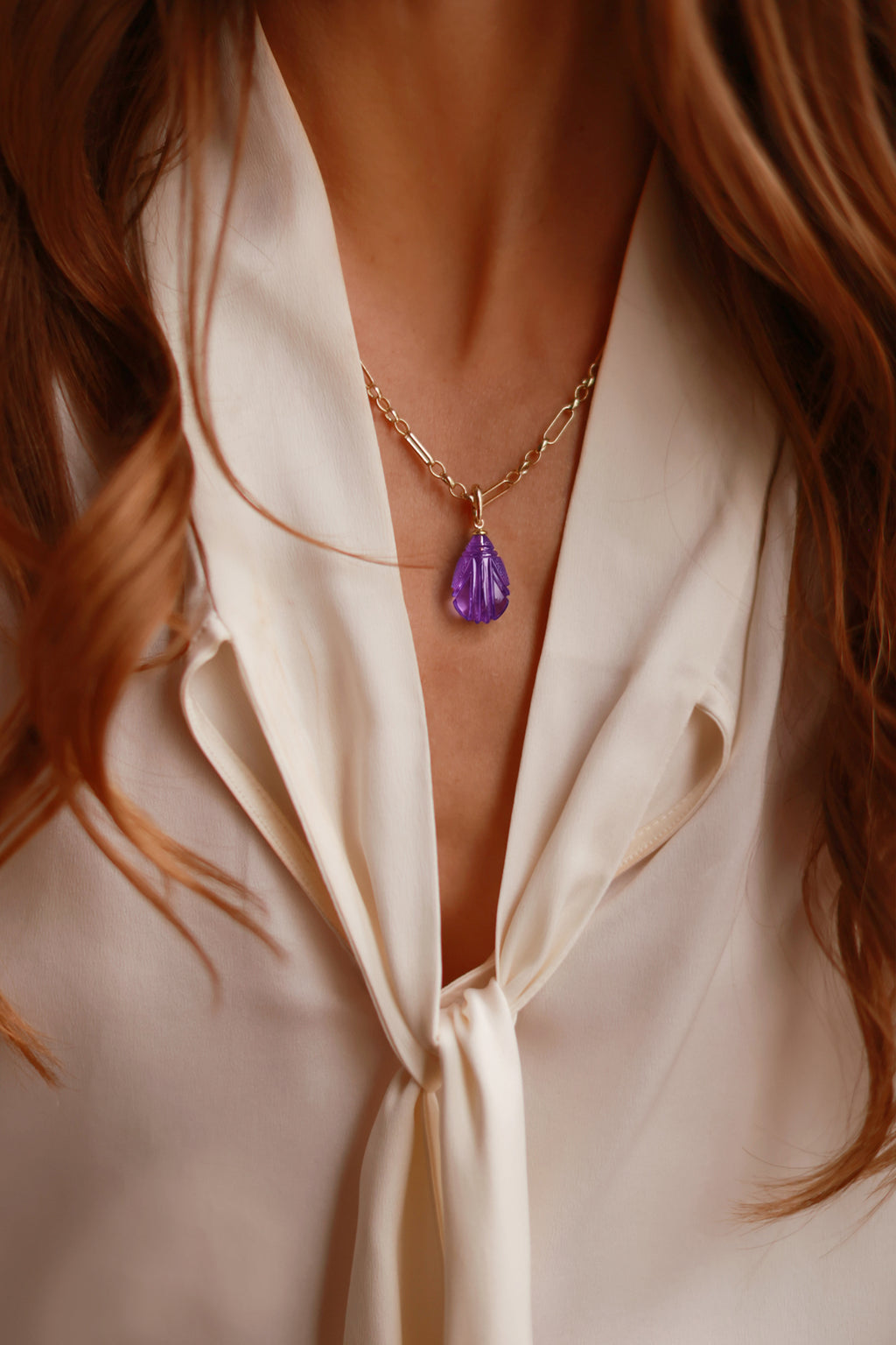 Amethyst Scarab Charm