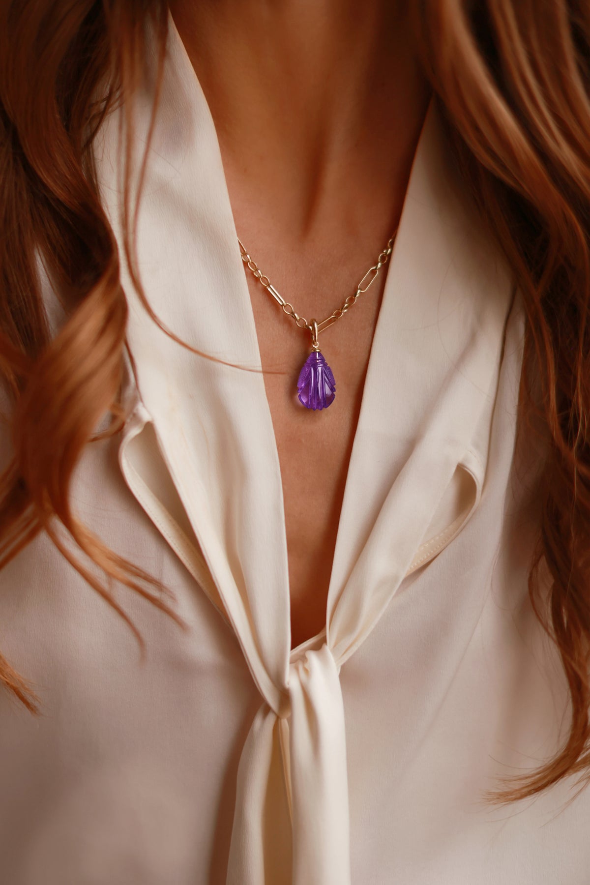 Amethyst Scarab Charm