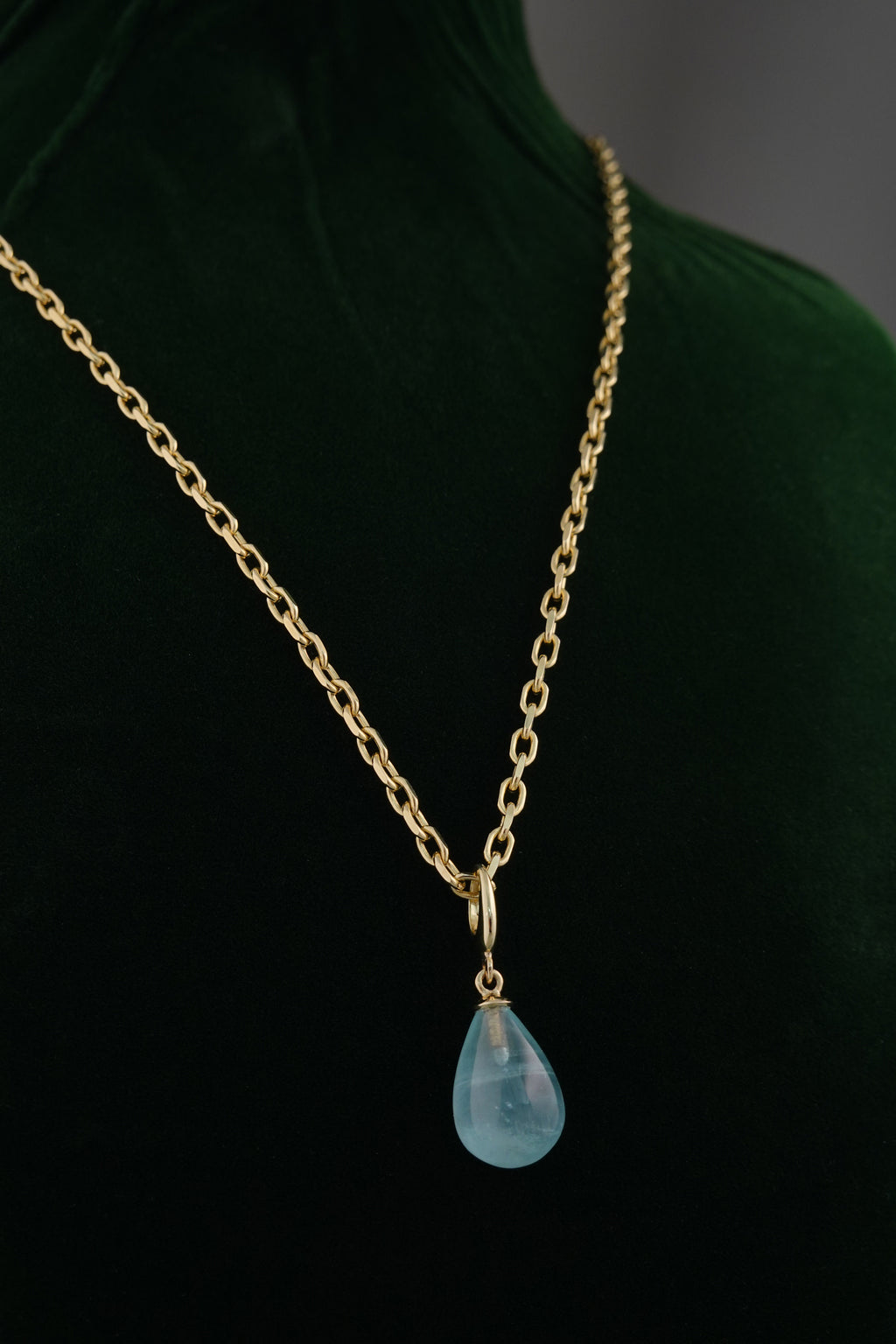 Large Aquamarine Droplet Charm