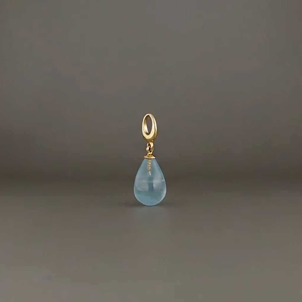Large Aquamarine Droplet Charm