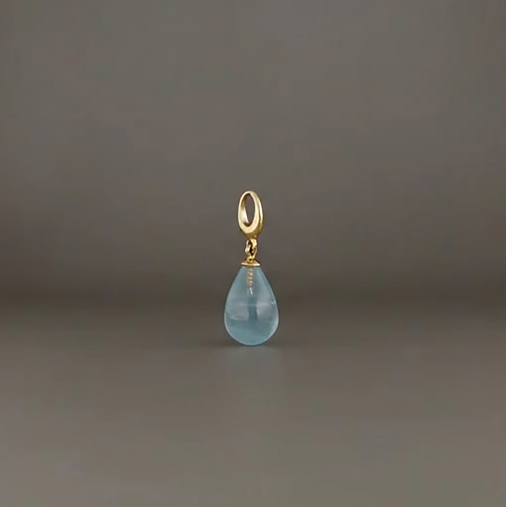 Large Aquamarine Droplet Charm