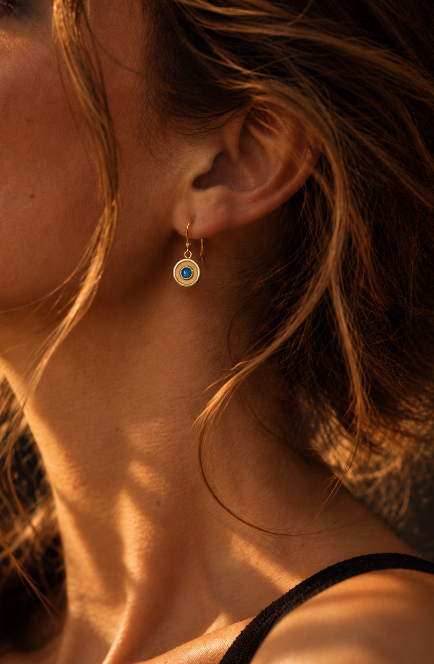 Sapphire Amulet Drop Earrings