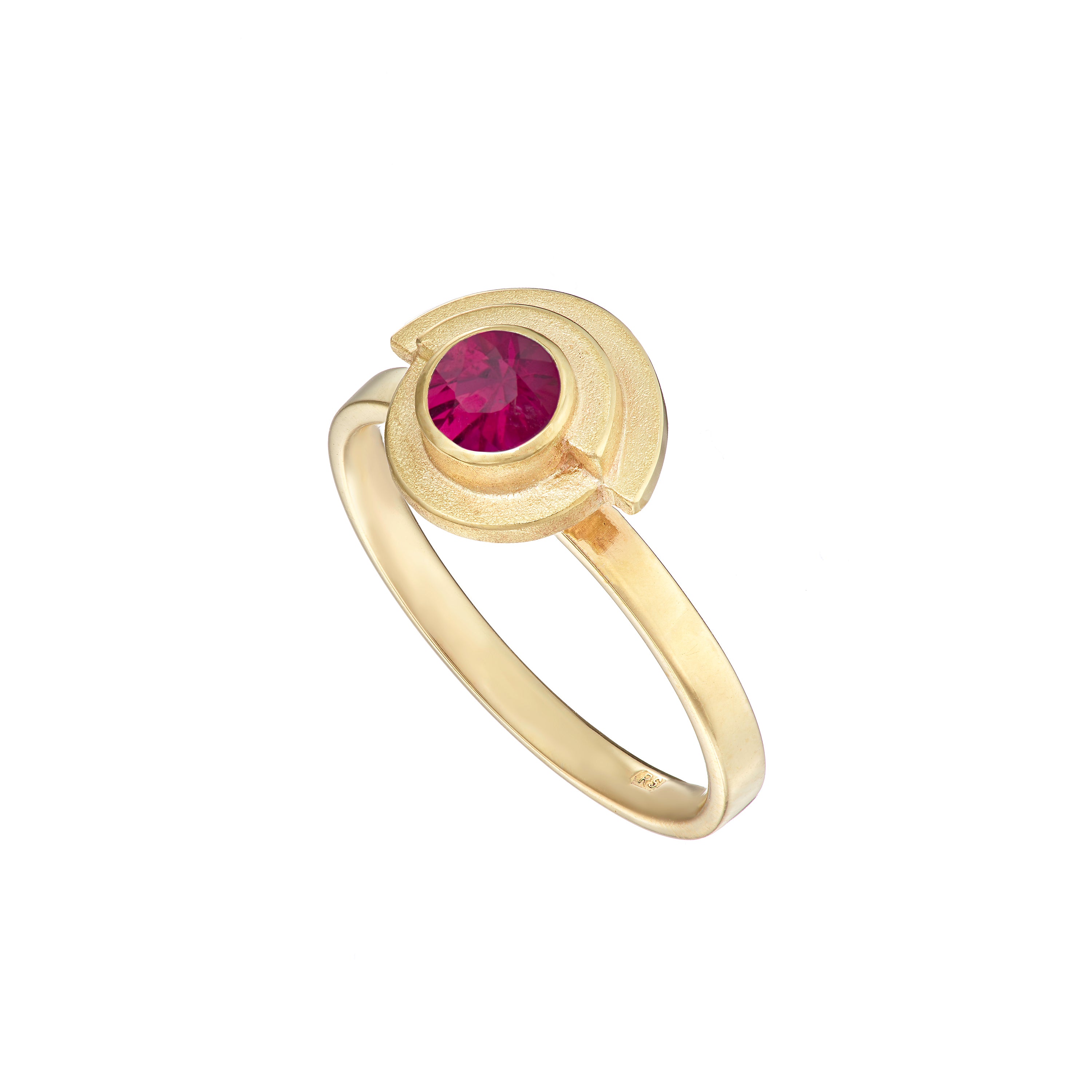 RUBY RING - GOLD AND RUBY DECO RING image 1