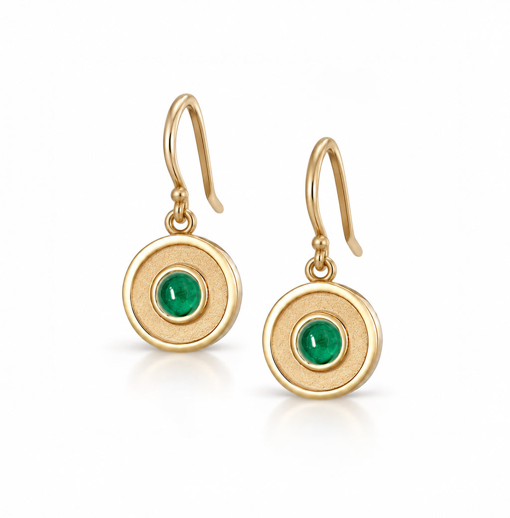 Emerald Amulet Drop Earrings