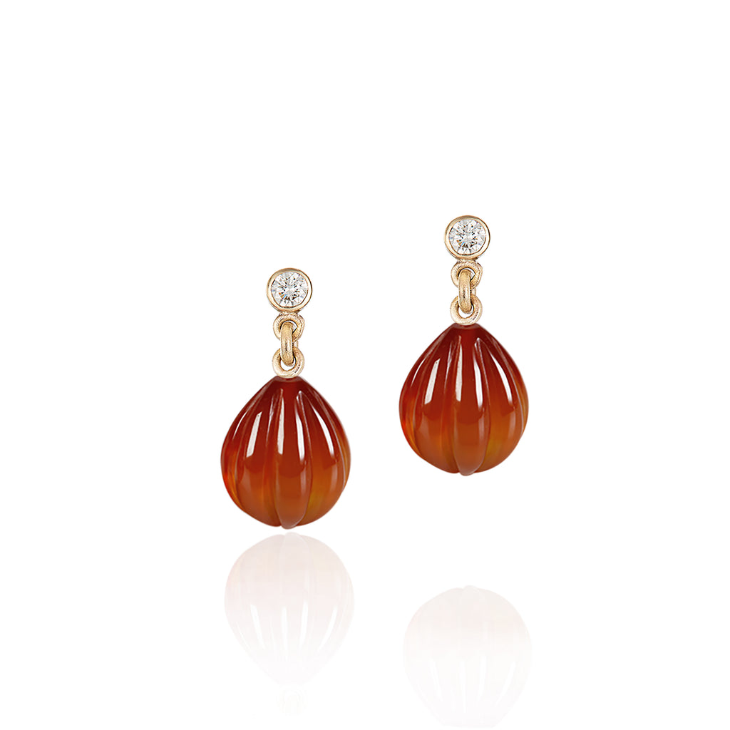 carnelian earrings, handmade in dublin