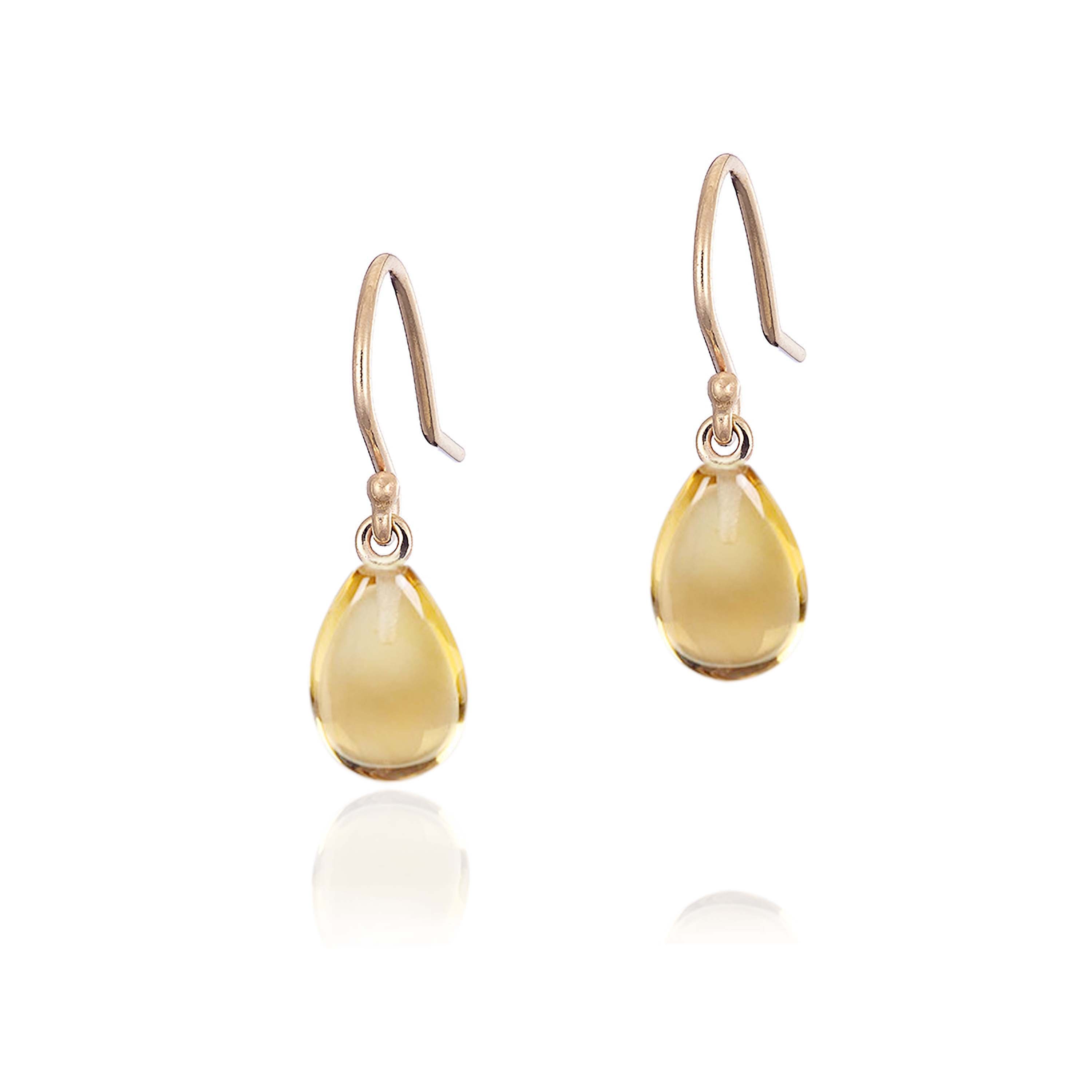 Midi Citrine Droplet Earrings