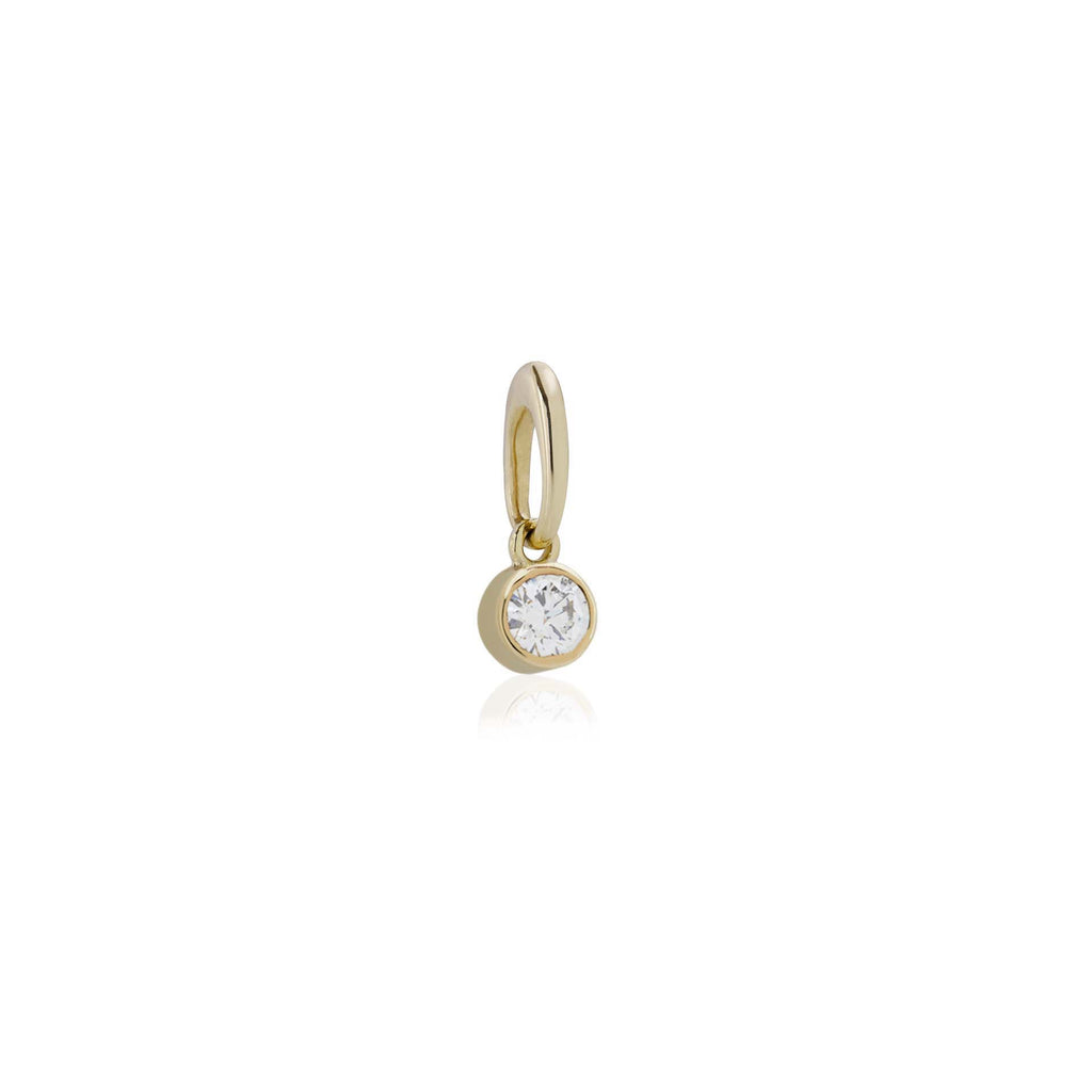 gold midi diamond charm, handmade in Dublin by Rachel Swan Goldsmith