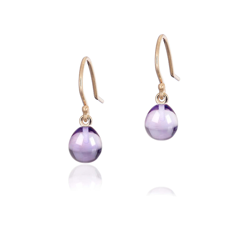 Mini Amethyst Droplet Earrings