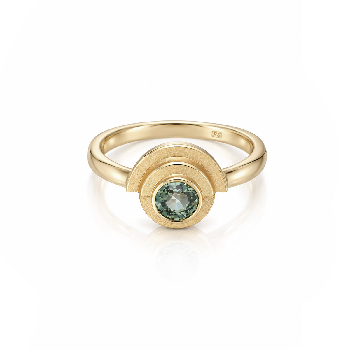 Green Sapphire Deco Ring