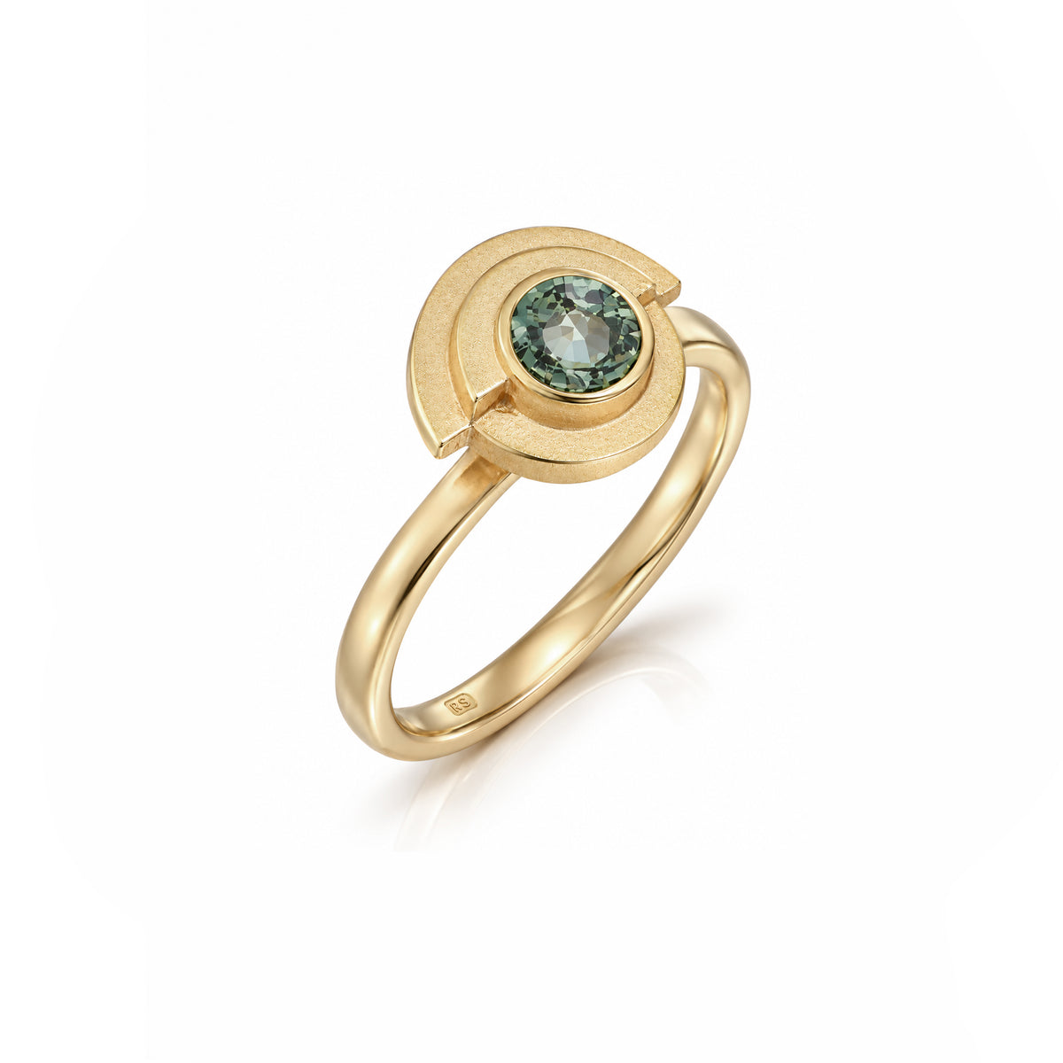 Green Sapphire Deco Ring