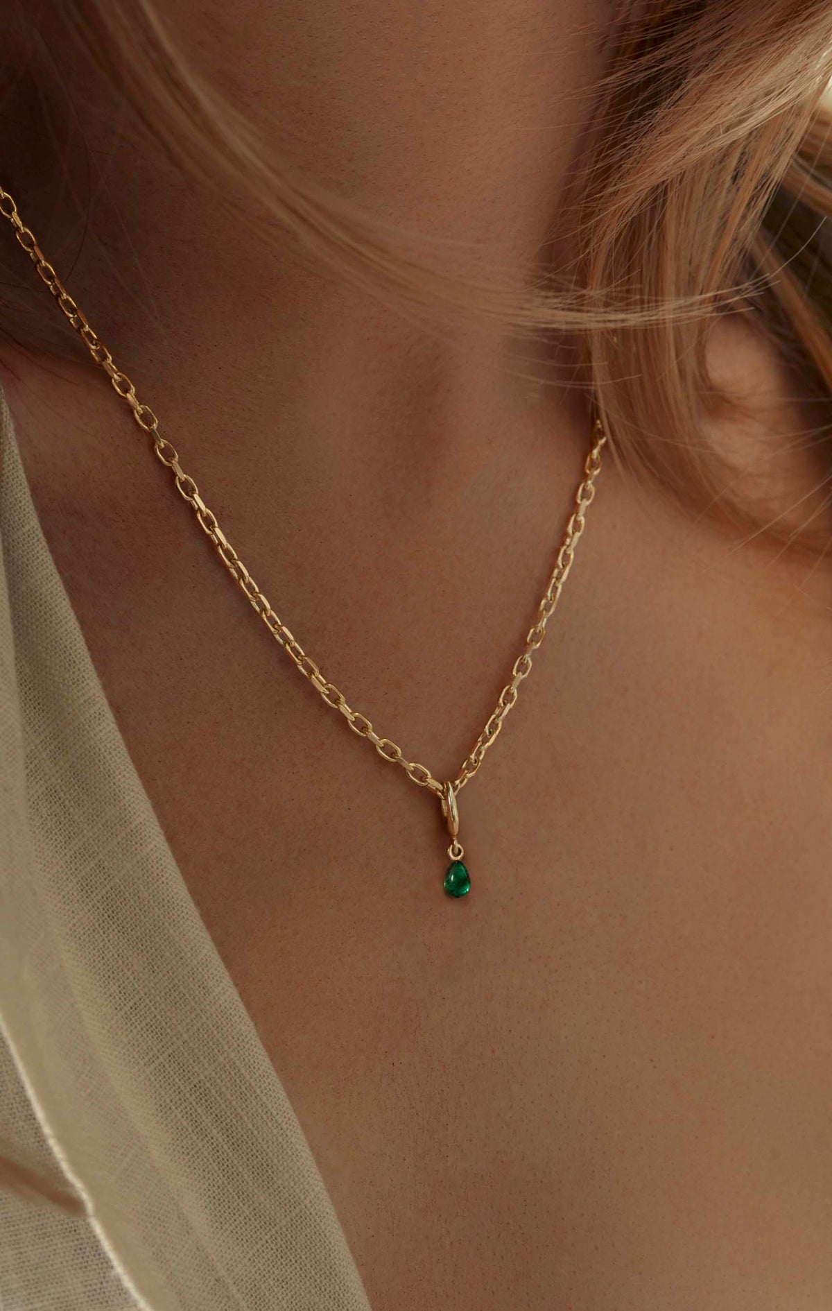 Mini Emerald Droplet Charm