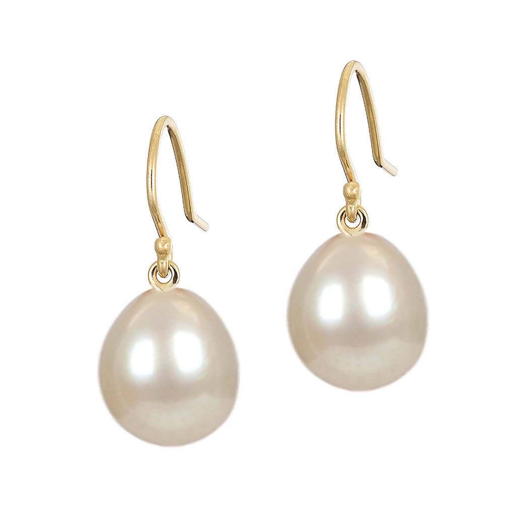 Oval Pearl Drop Earrings