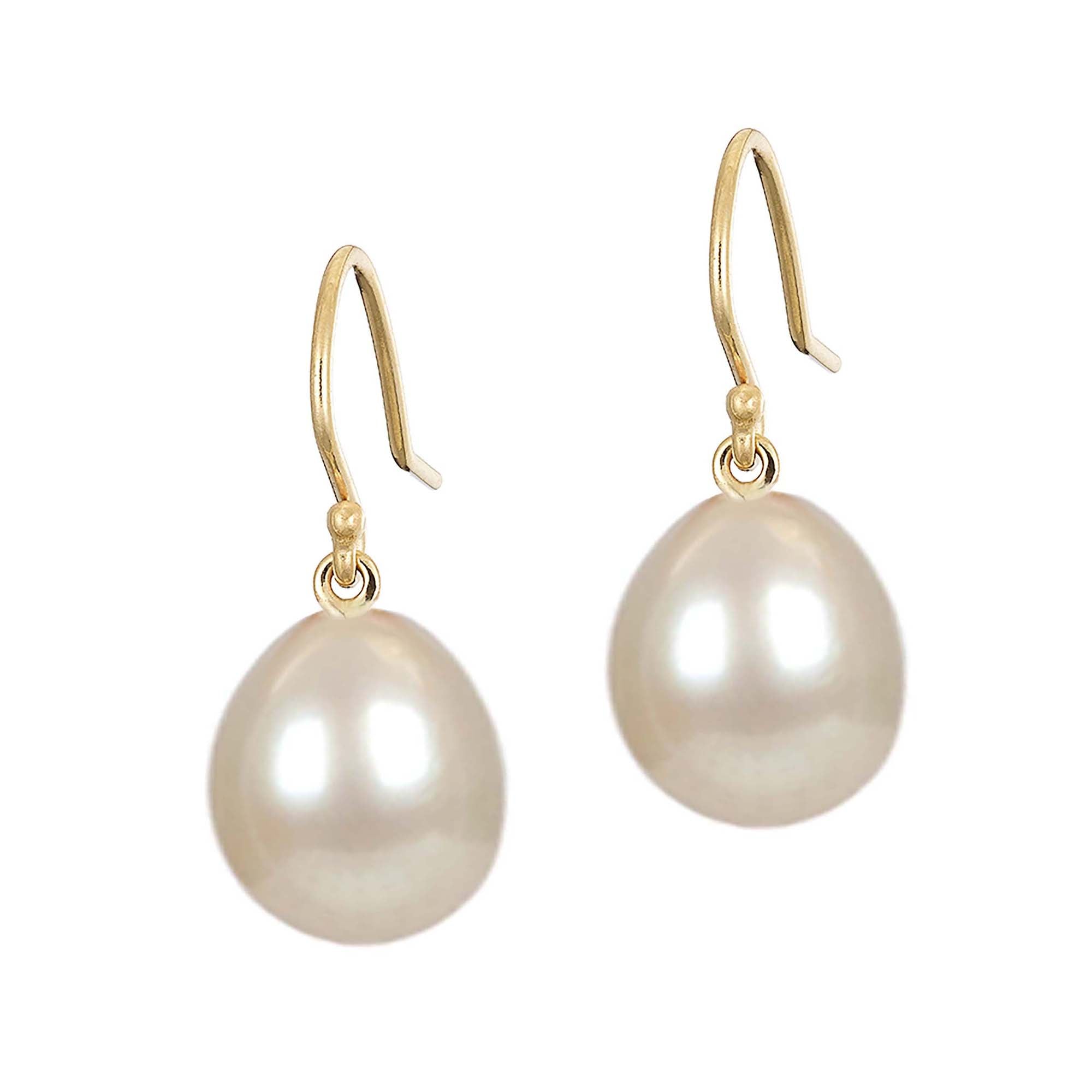 Oval Pearl Drop Earrings