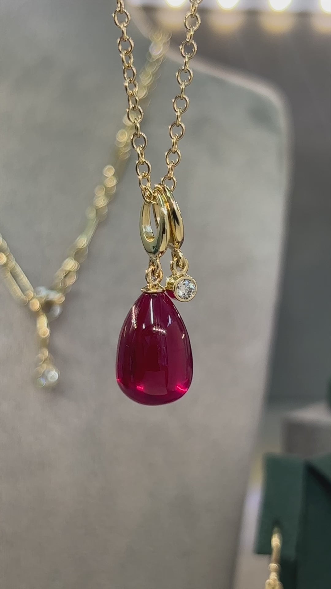 RUBY DROPLET CHARM