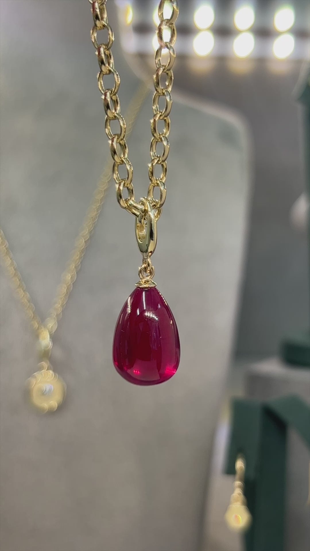 RUBY DROPLET CHARM