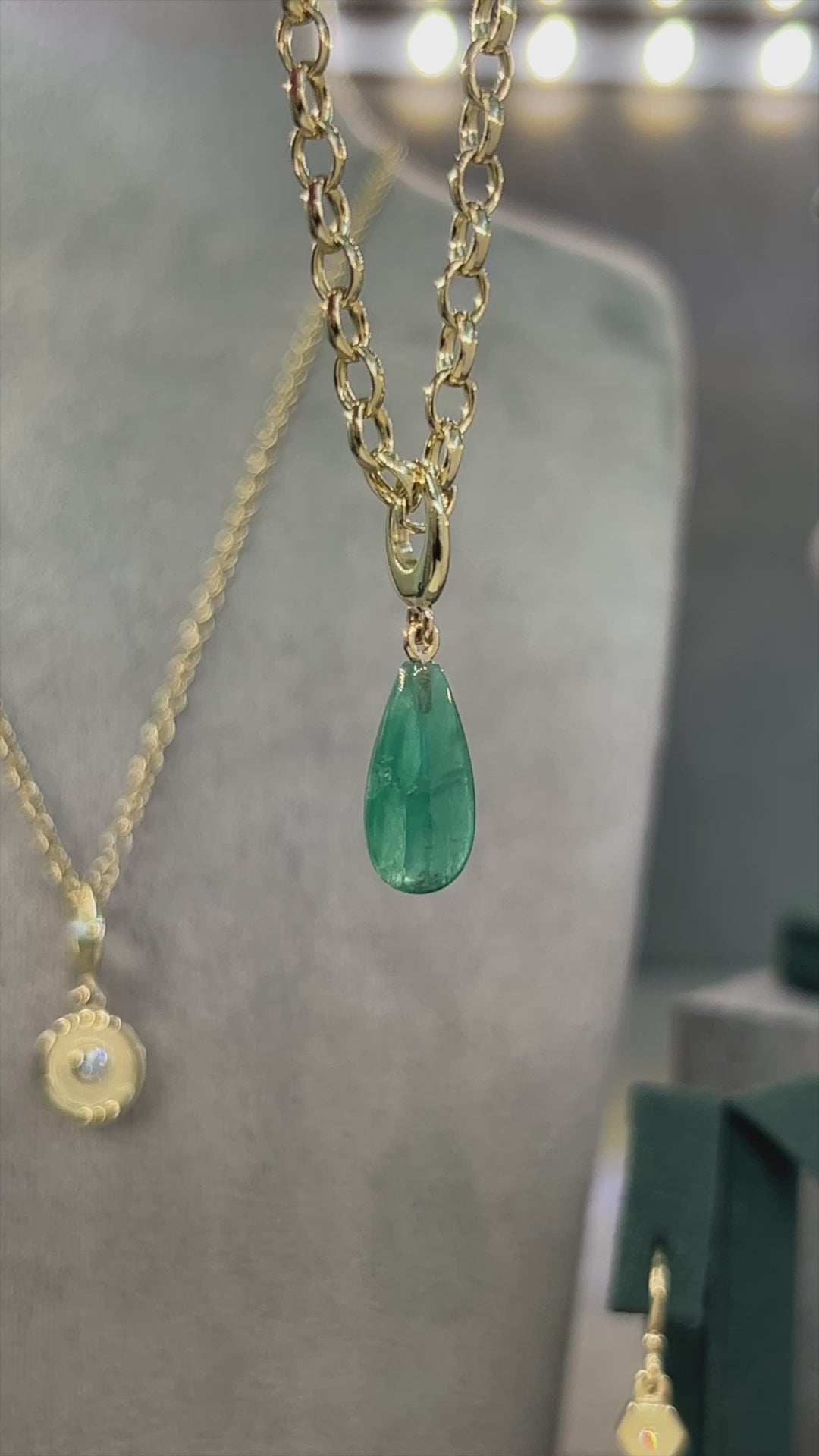EMERALD DROPLET CHARM