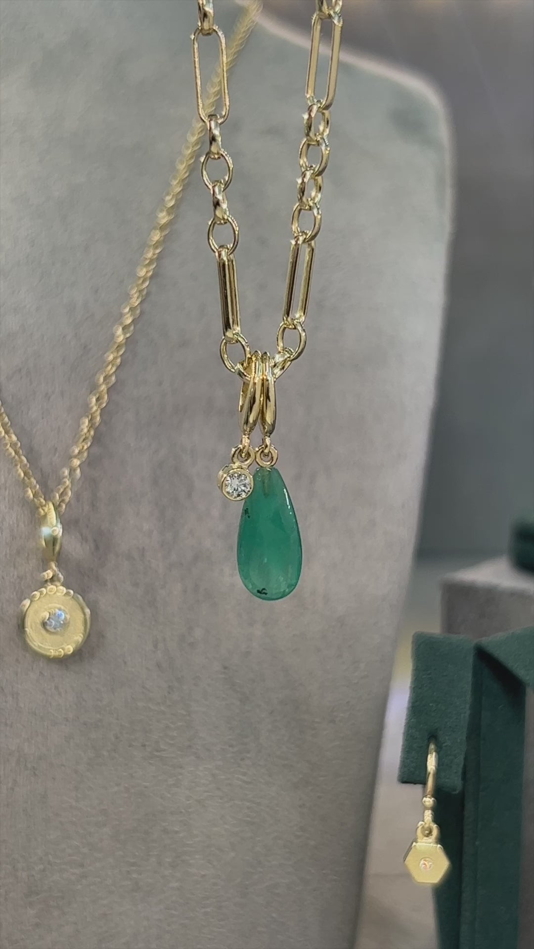 EMERALD DROPLET CHARM