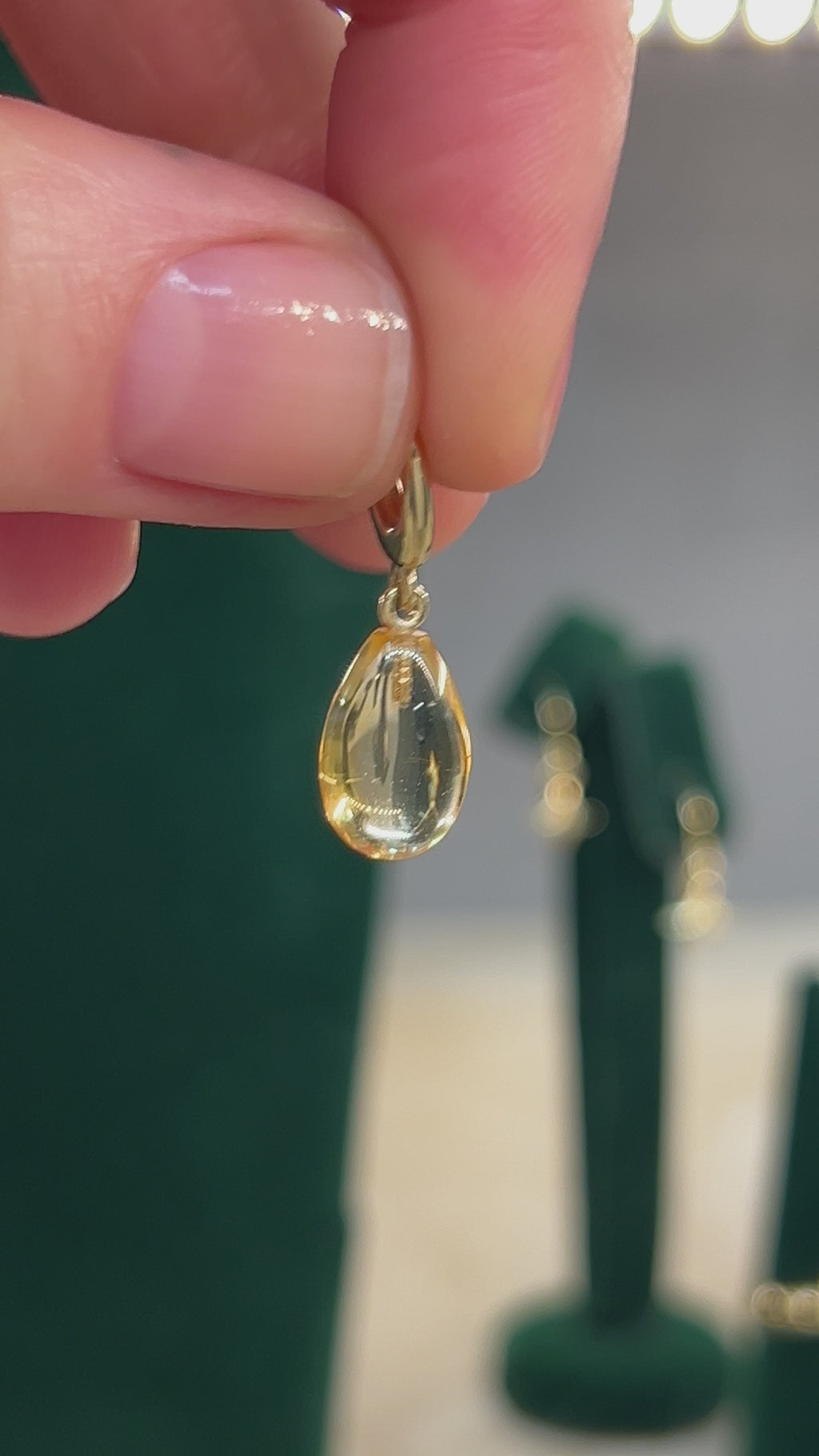 Midi Citrine Droplet Charm
