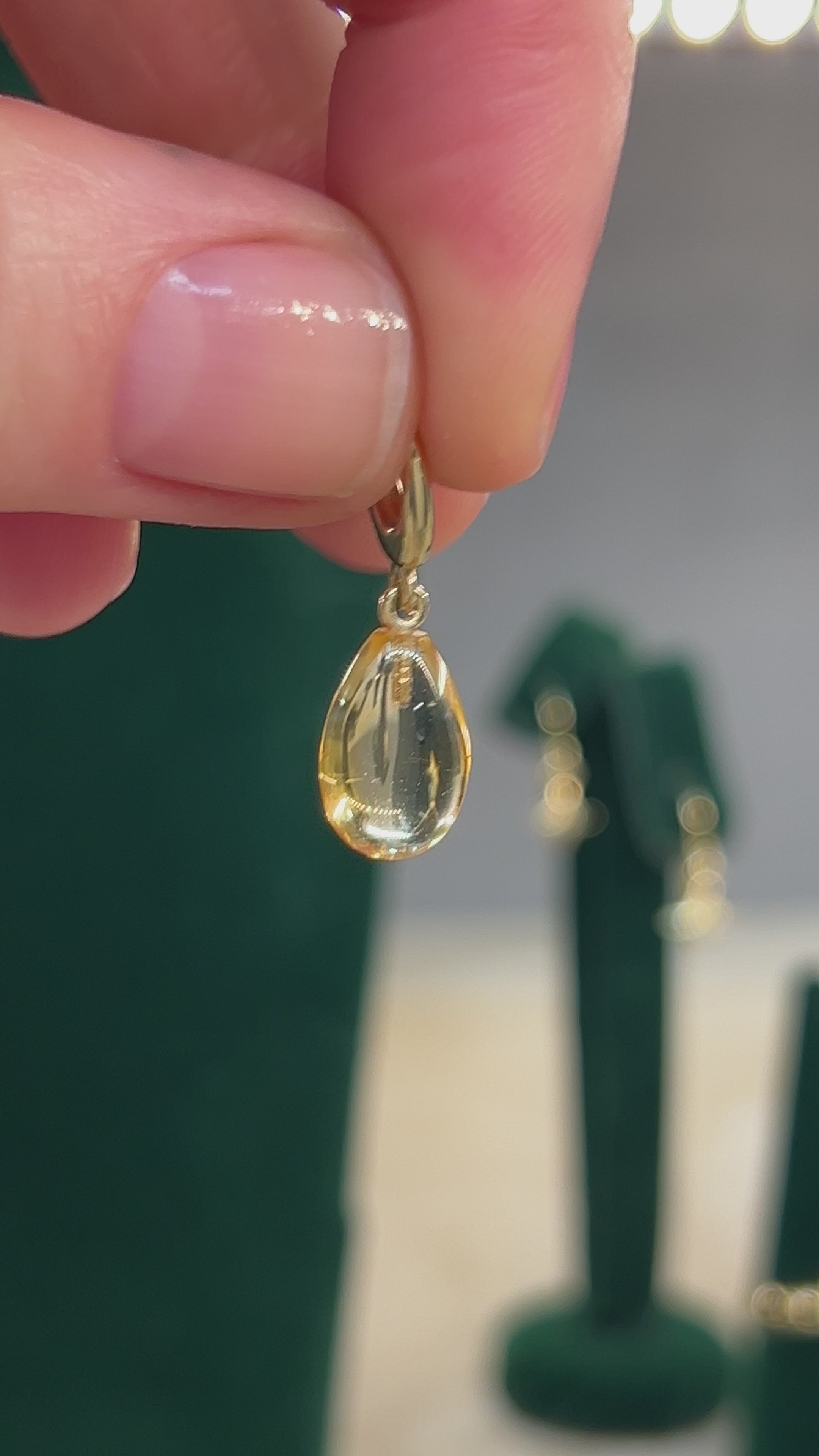 Midi Citrine Droplet Charm