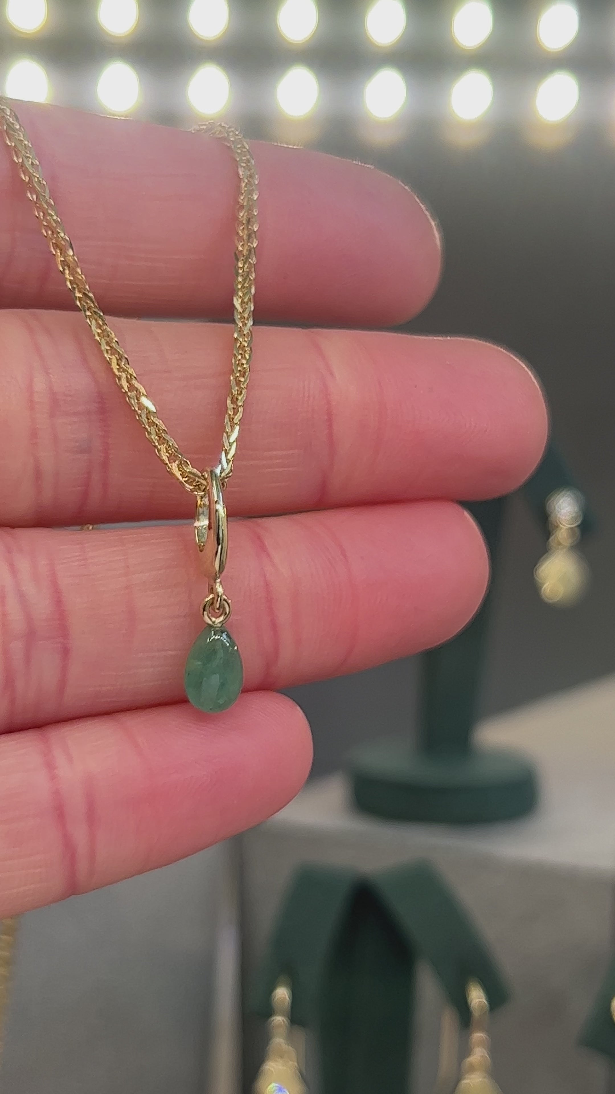 MINI EMERALD DROPLET CHARM