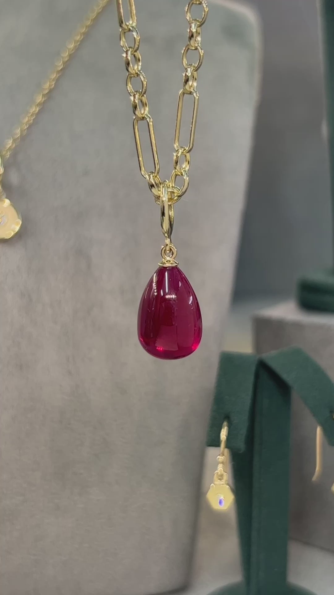 RUBY DROPLET CHARM