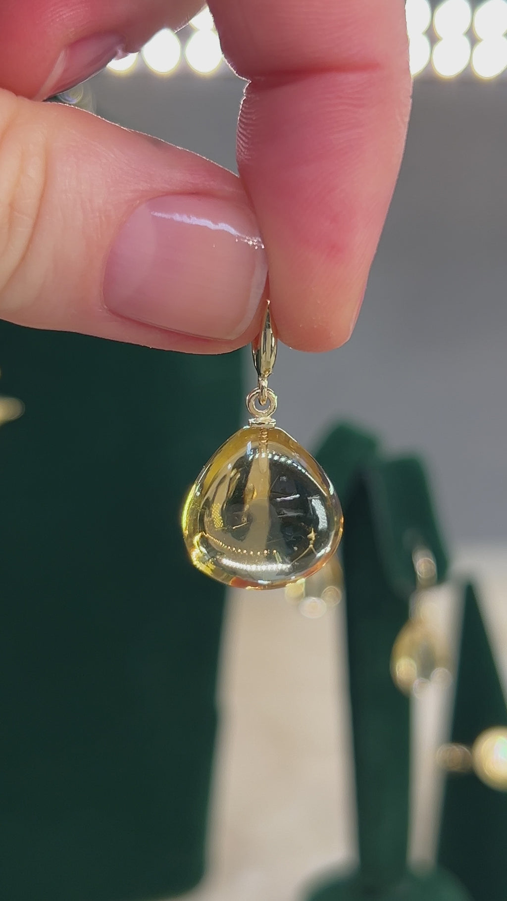 Large Citrine Droplet Charm