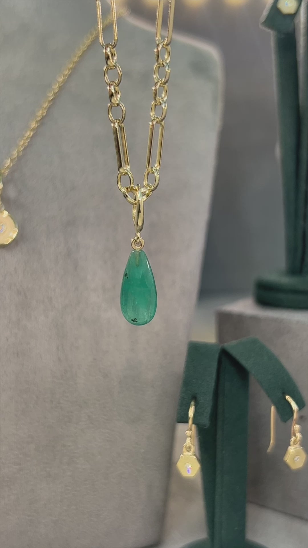 EMERALD DROPLET CHARM