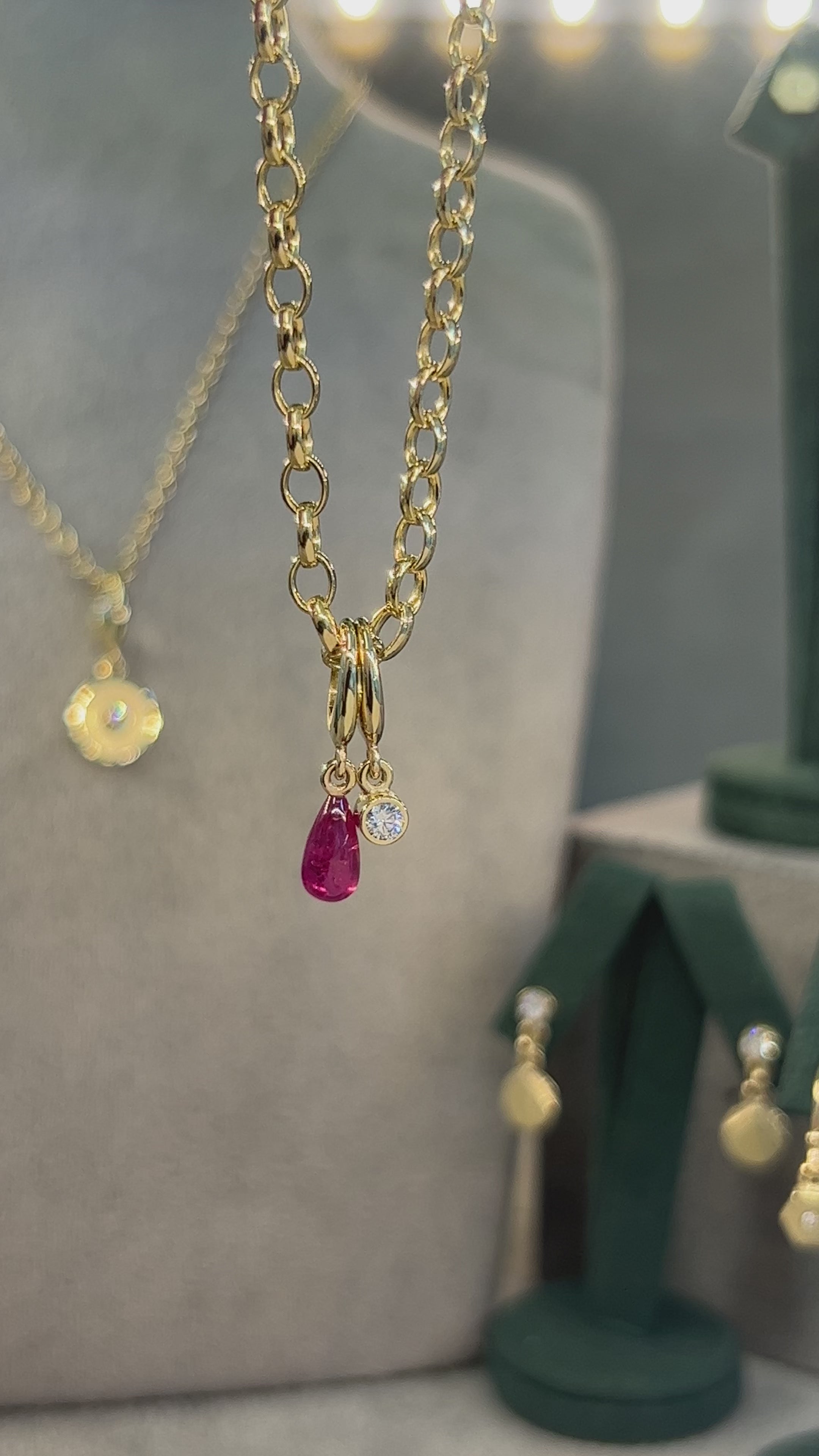MINI RUBY DROPLET CHARM