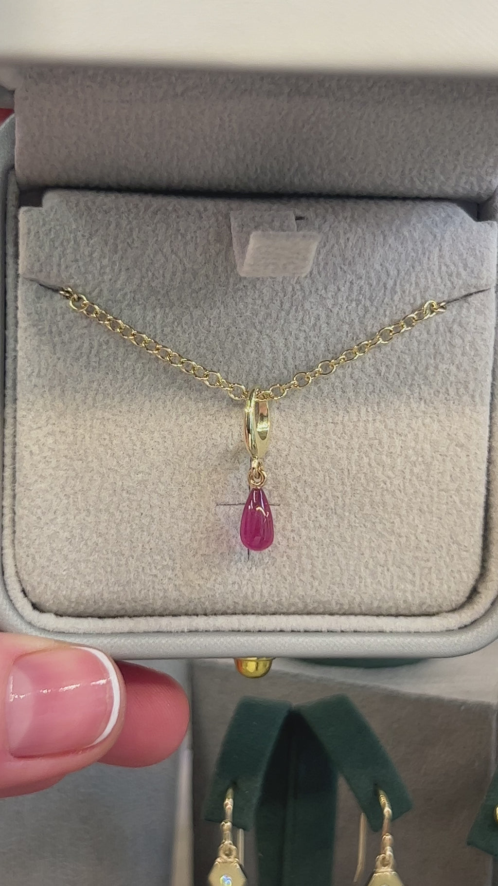 MINI RUBY DROPLET CHARM
