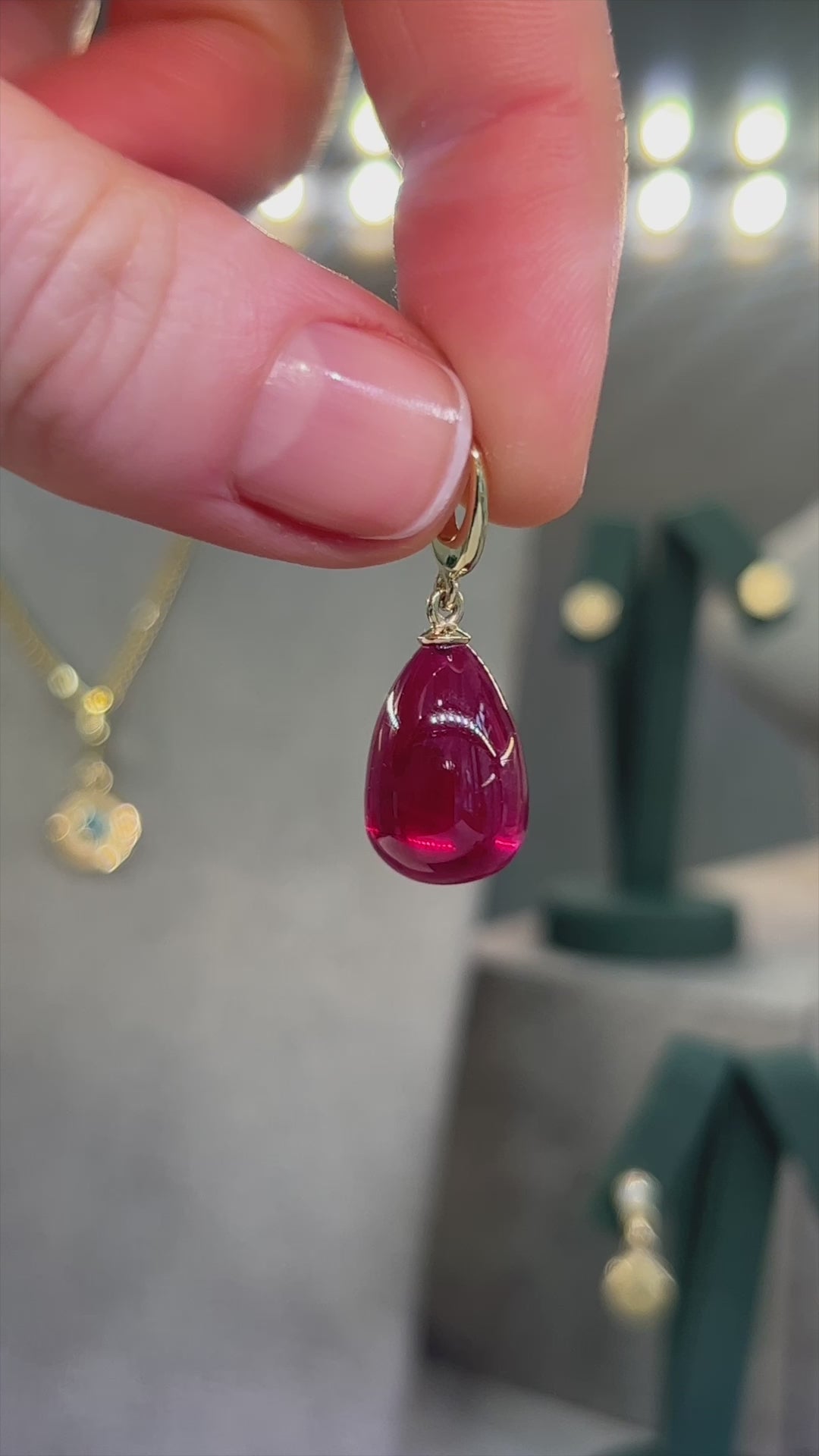RUBY DROPLET CHARM