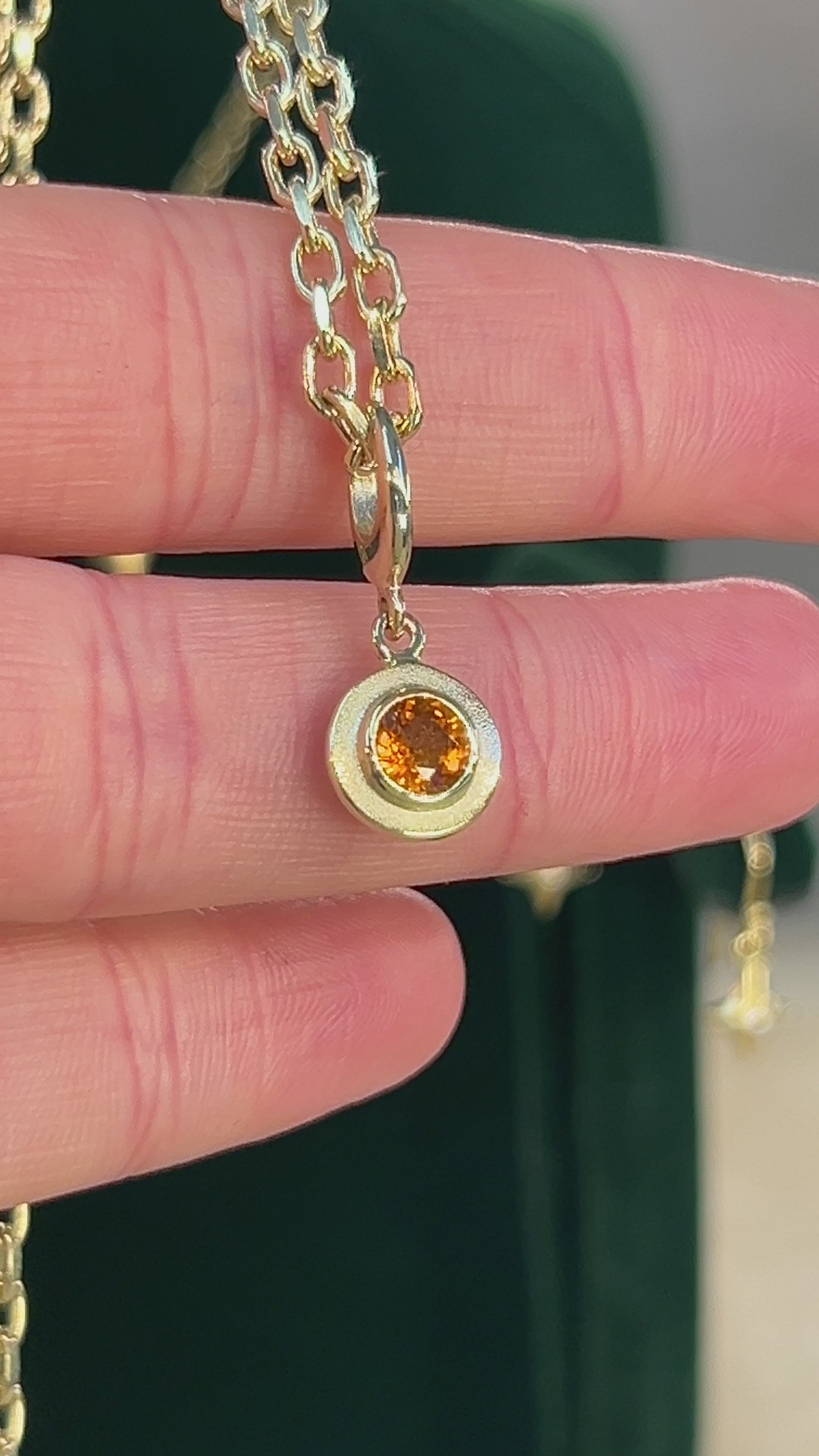 Orange Sapphire Classic Charm