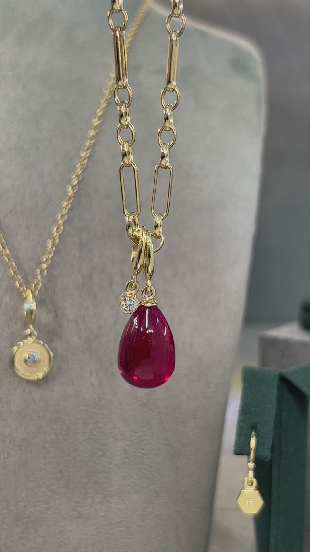 RUBY DROPLET CHARM