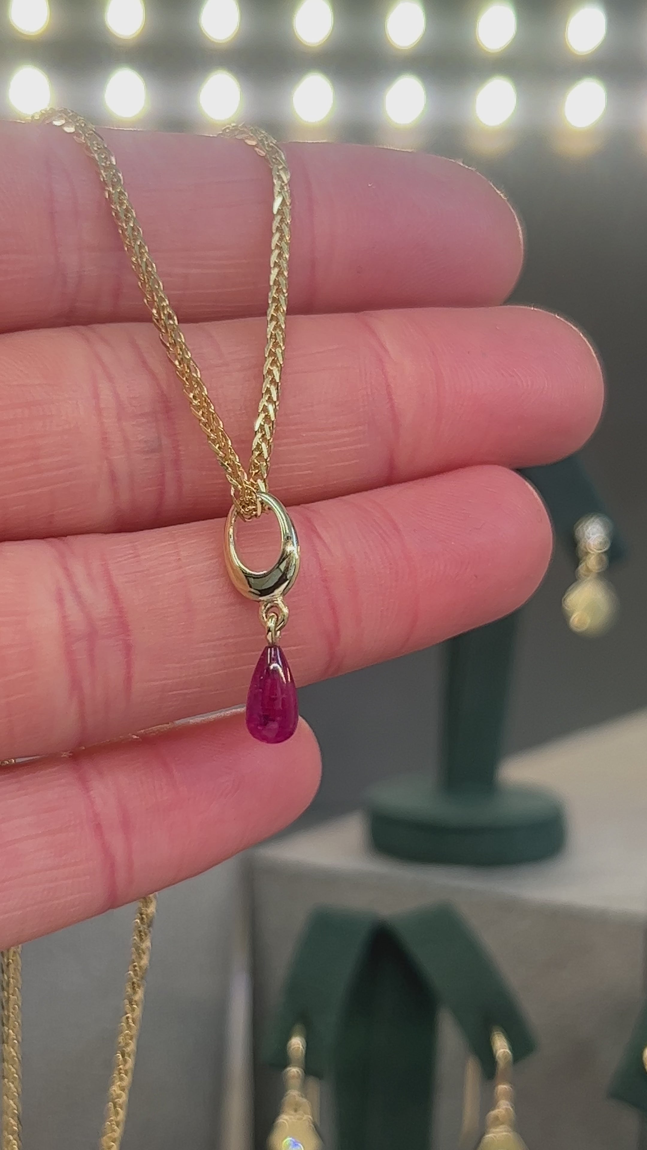 MINI RUBY DROPLET CHARM