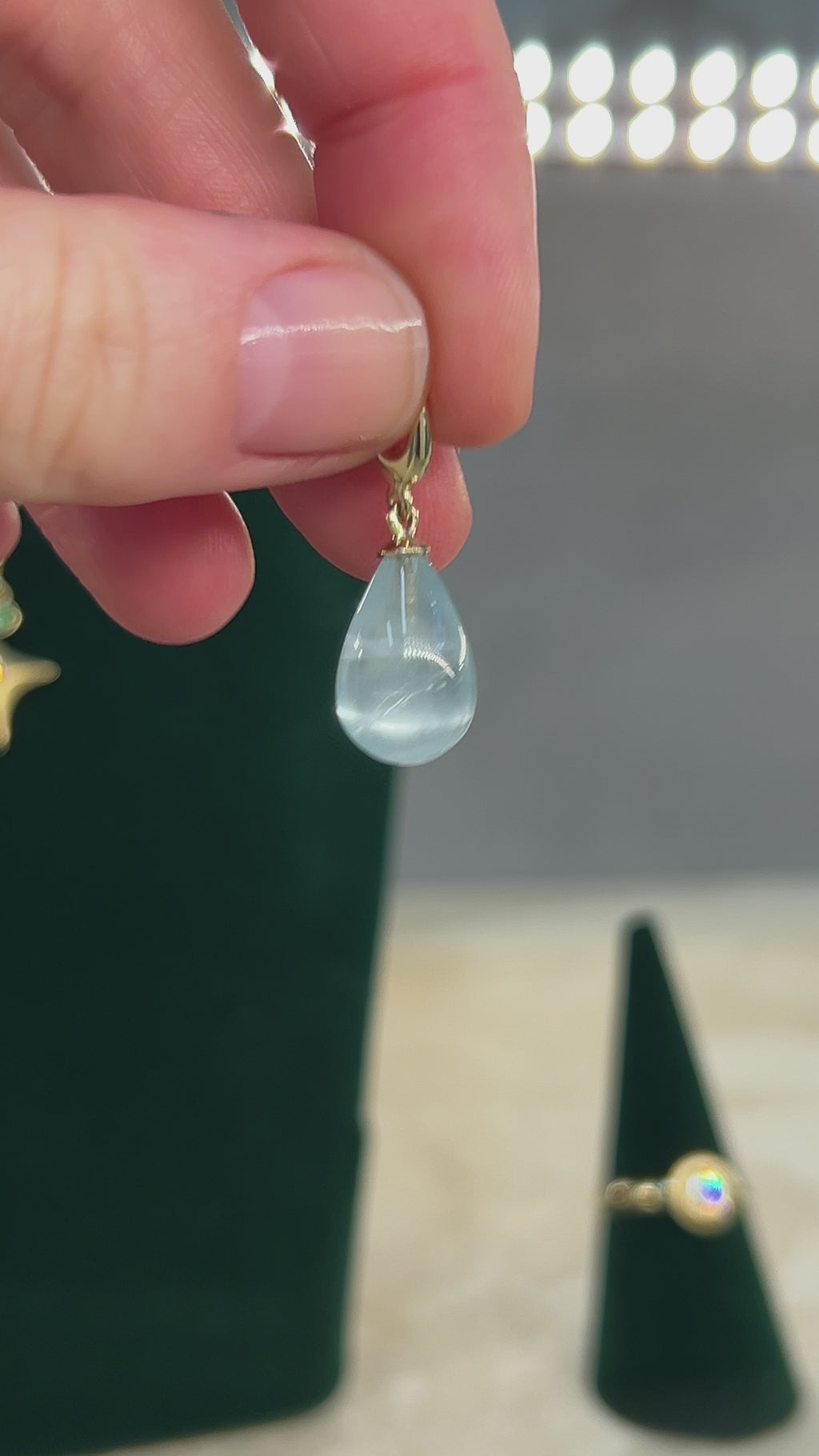 Large Aquamarine Droplet Charm