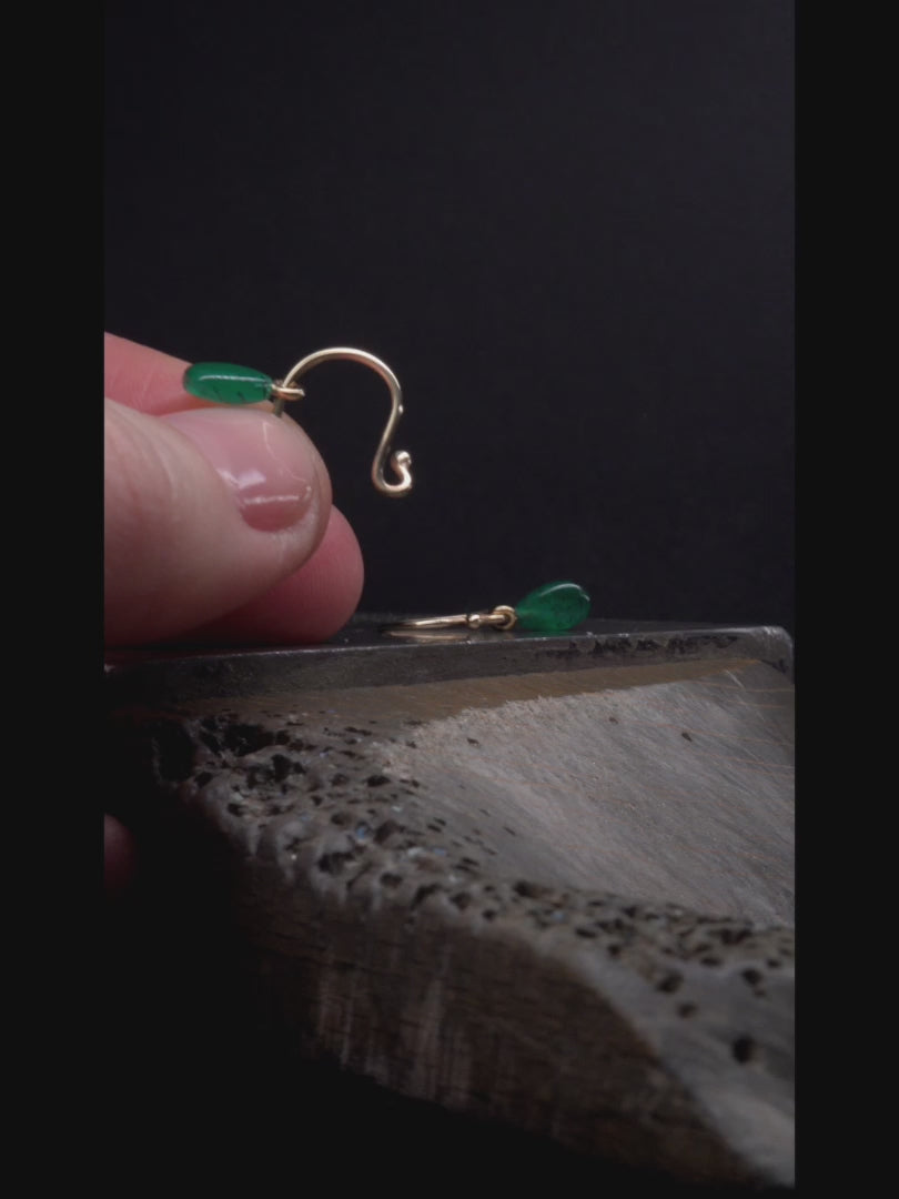Mini Emerald Droplet Earrings