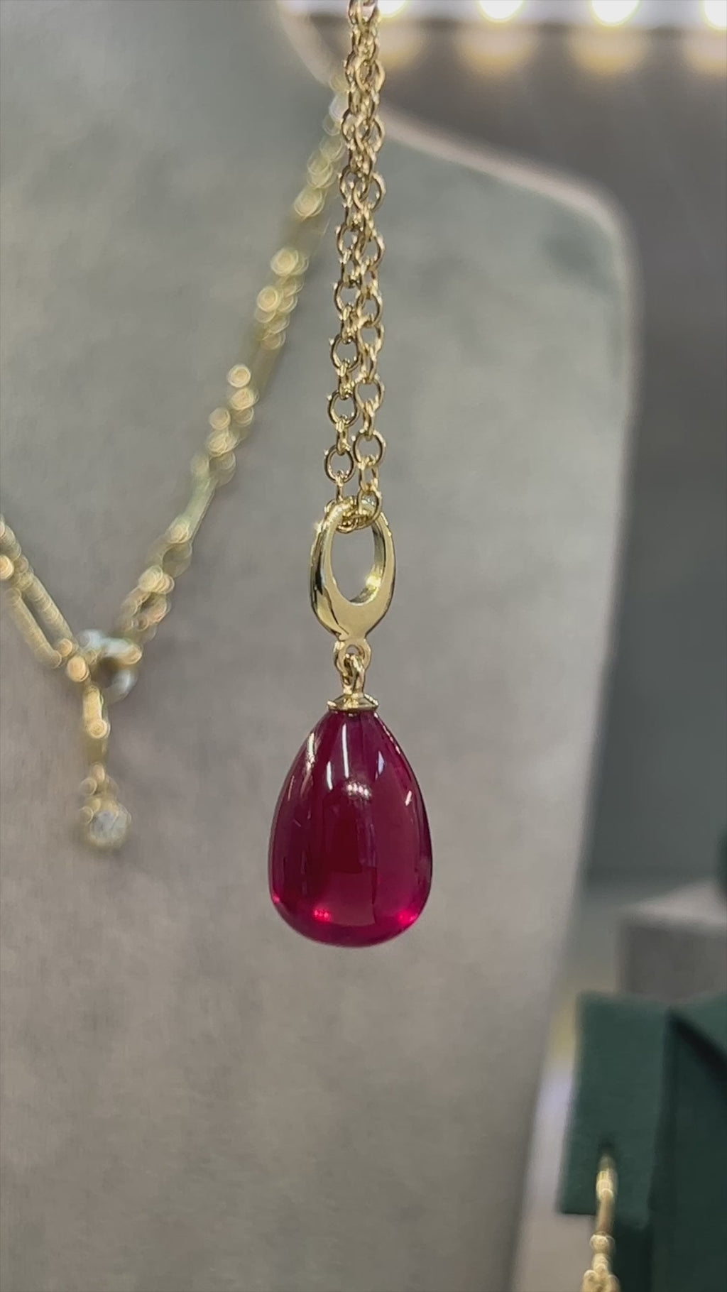 RUBY DROPLET CHARM