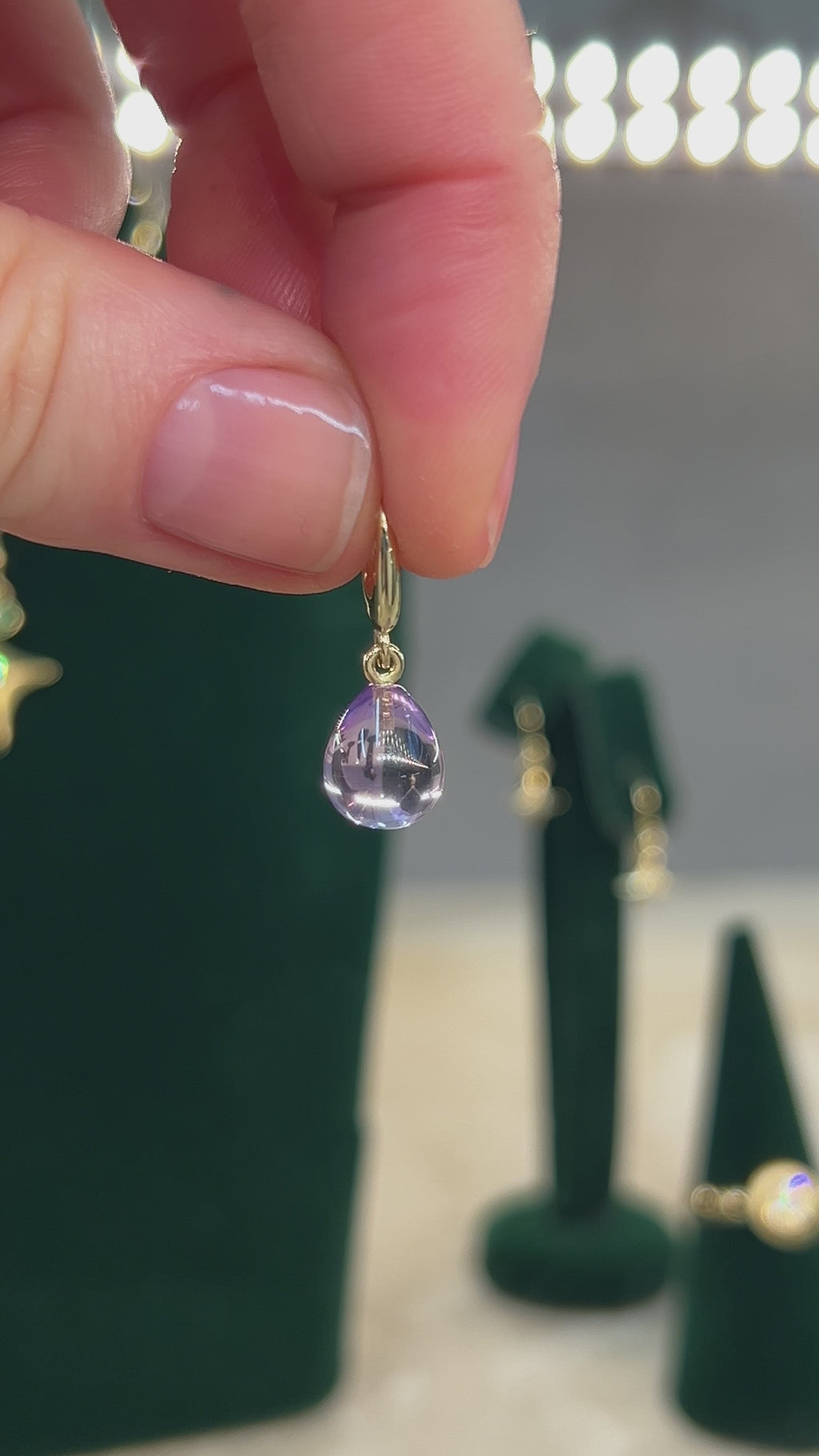 Mini Amethyst Droplet Charm