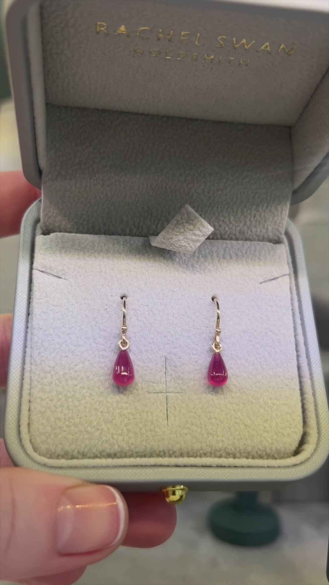 MINI RUBY DROPLET EARRINGS